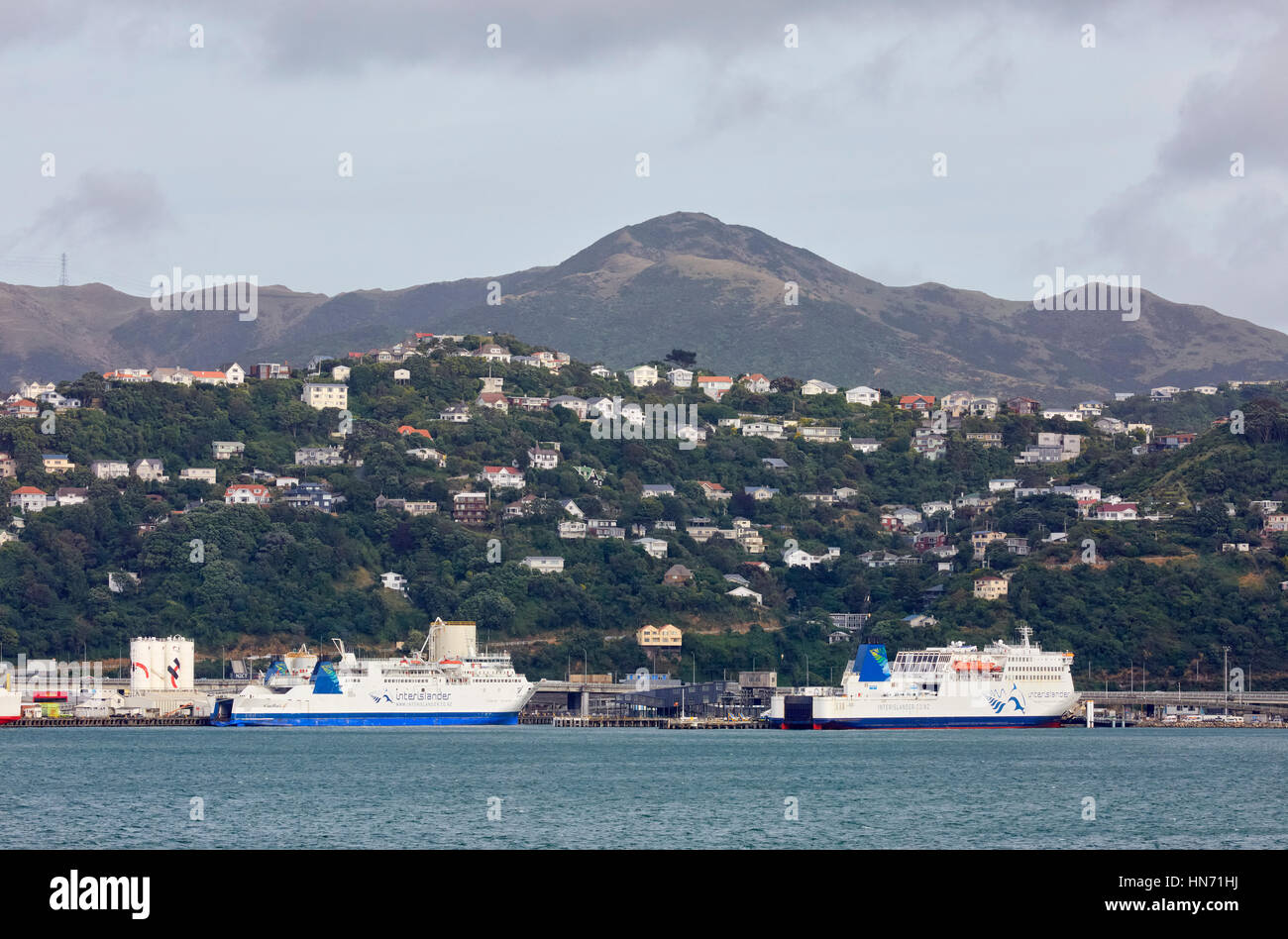Interislander Fähre, Wellington, Neuseeland Stockfoto