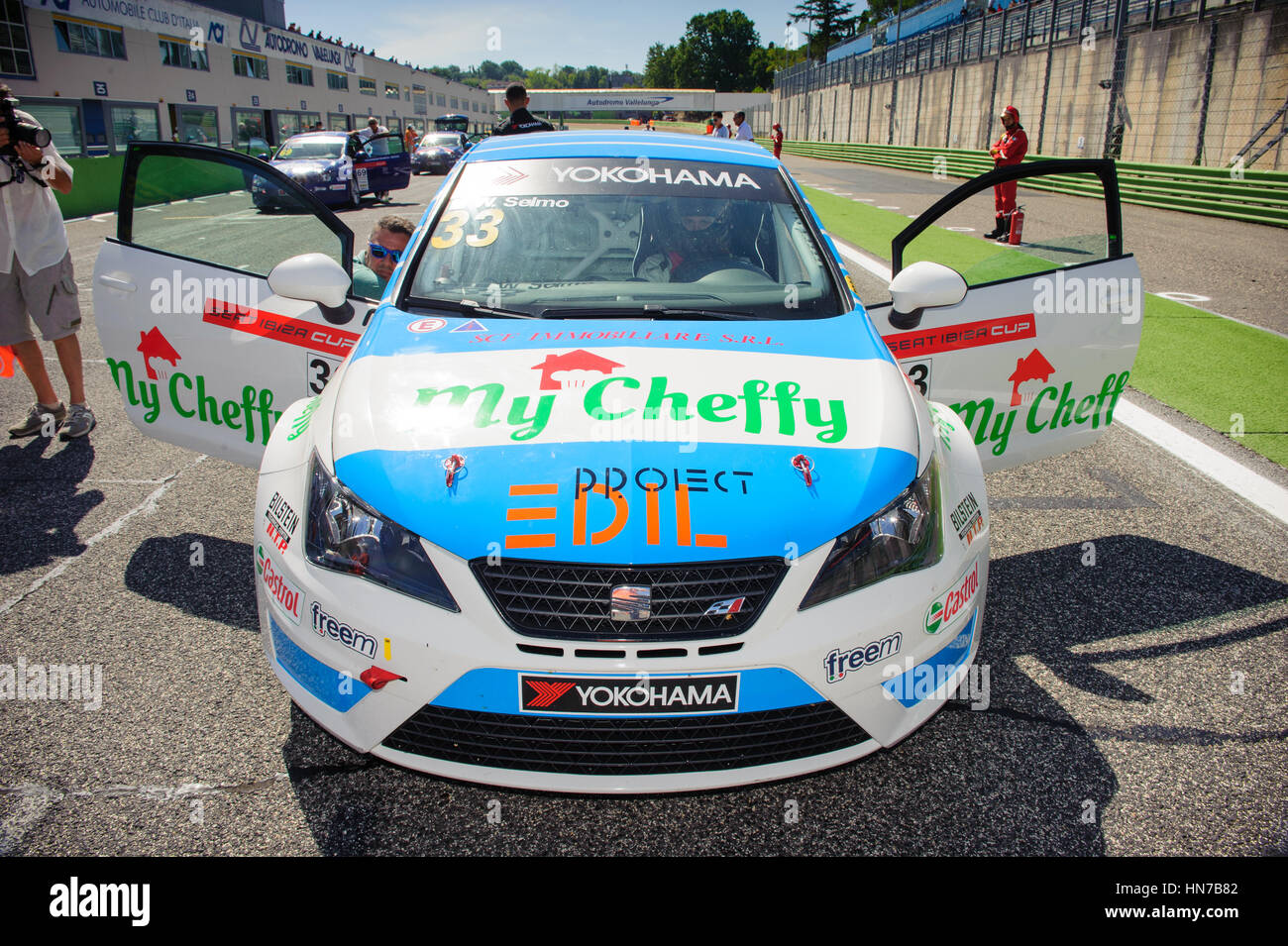 Vallelunga, Rom, Italien. 4. September 2016. Seat Ibiza italienischen Pokal: Auto in der Boxengasse vor Rennen Stockfoto