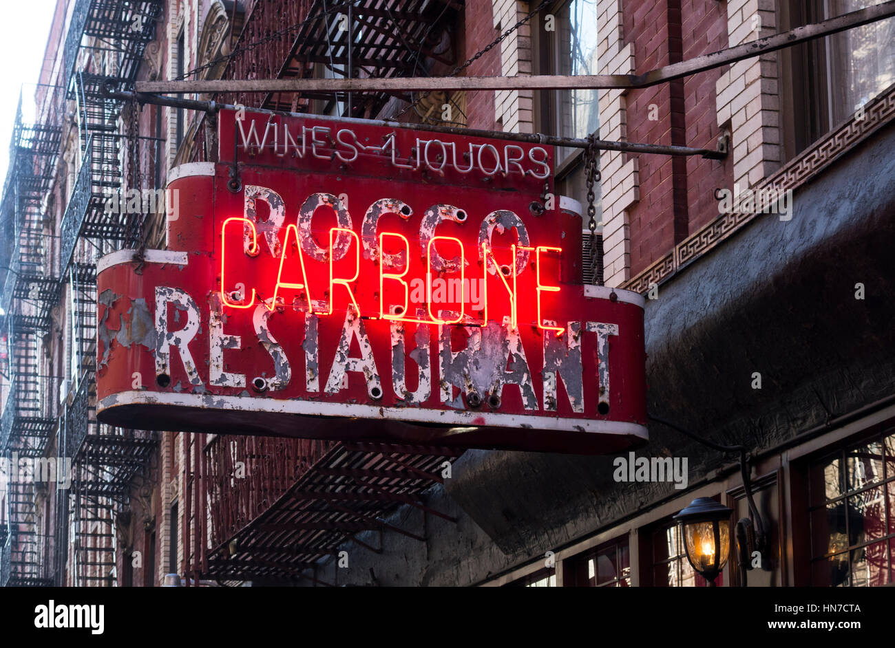 Carbone, ein italienisches Restaurant in Greenwich Village, die einst Rocco Stockfoto