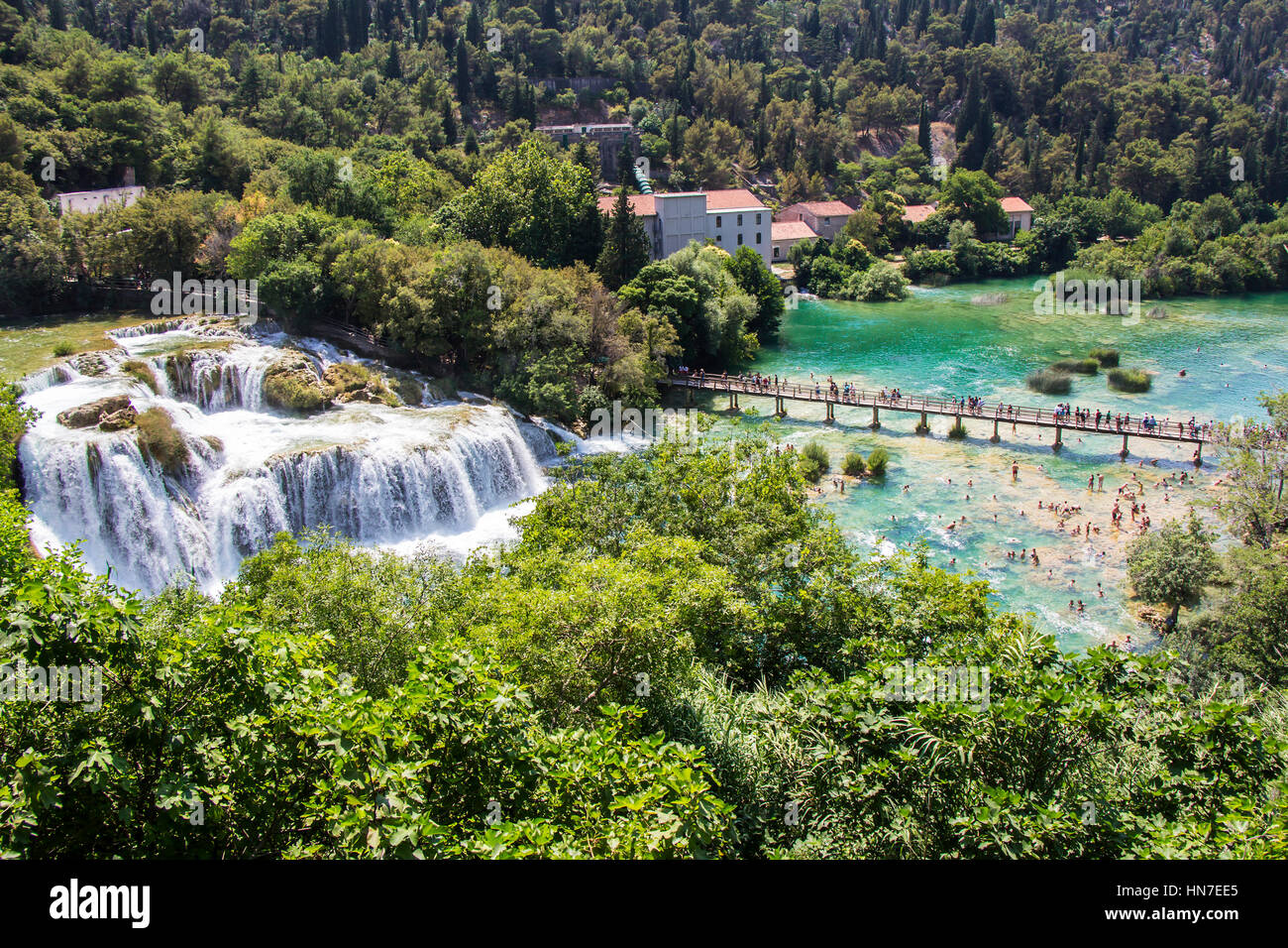 Krka-Nationalpark, einem der berühmtesten und schönsten Parks in Kroatien Stockfoto