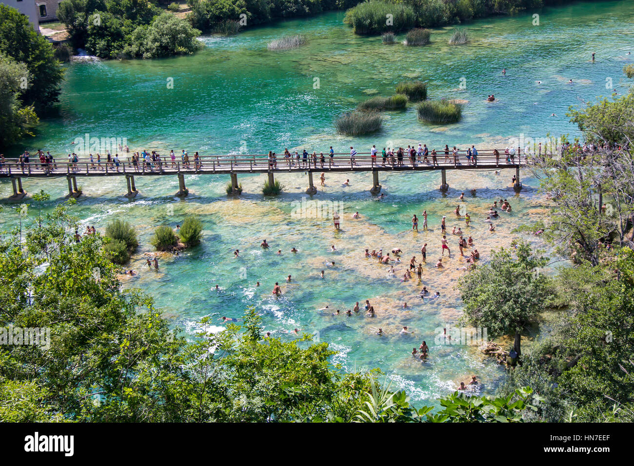 Krka-Nationalpark, einem der berühmtesten und schönsten Parks in Kroatien Stockfoto