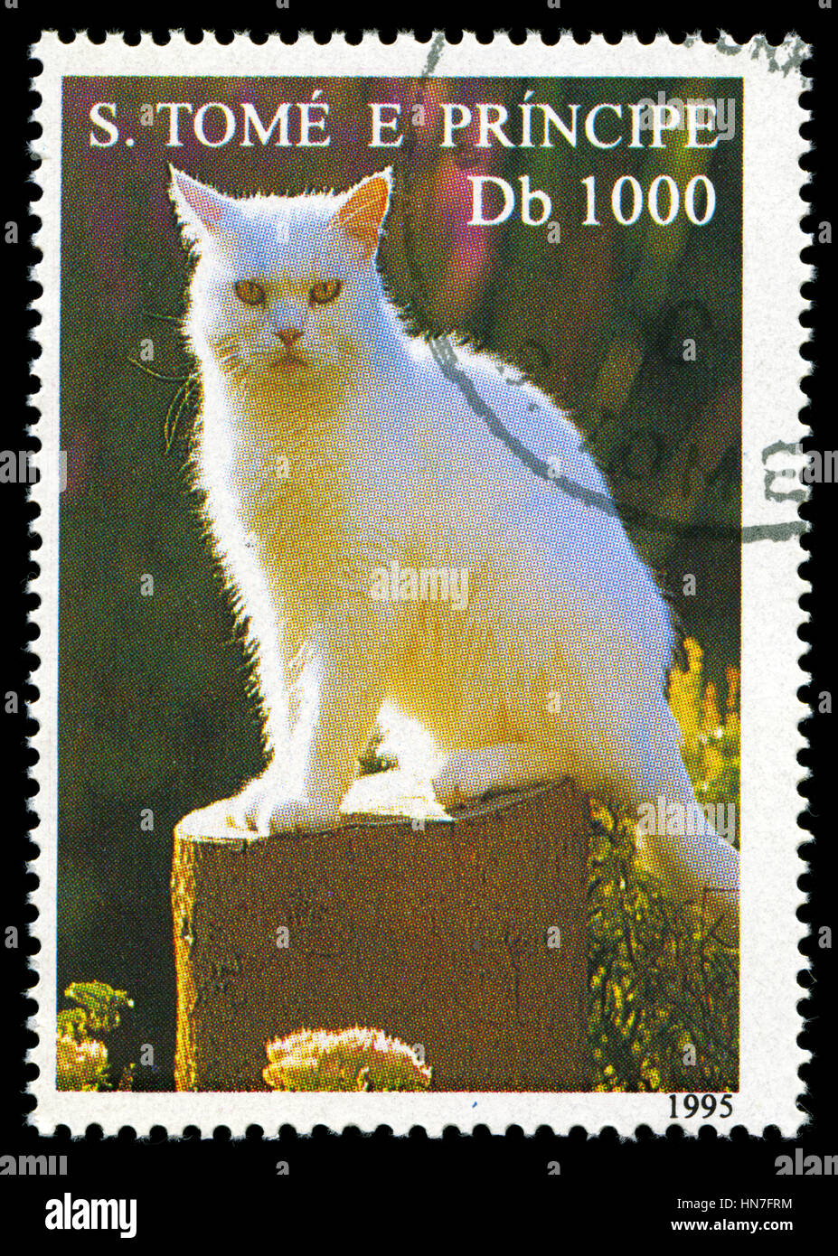 Poststempel Stempel aus São Tomé und Príncipe im Hunde & Katzen in der Serie 1996 Stockfoto