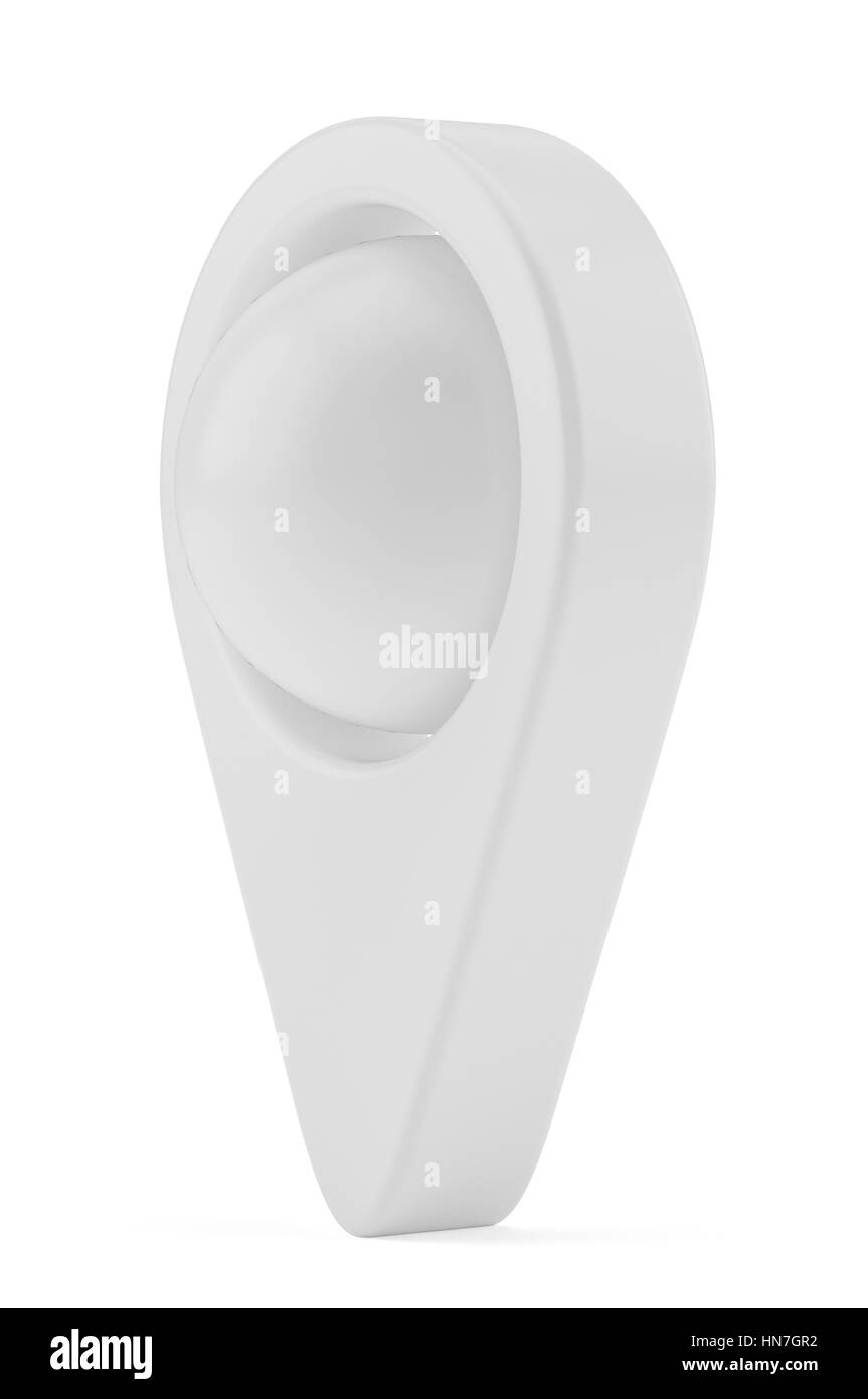 PIN Kartenzeiger auf isolierten weißen Hintergrund. 3D-Rendering Stockfoto