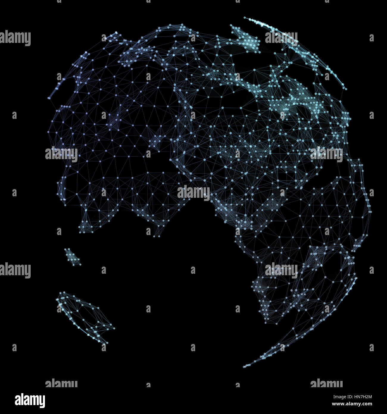 Weltkarte Punkt, Linie, repräsentieren die globale Netzwerk-Verbindung. Stockfoto