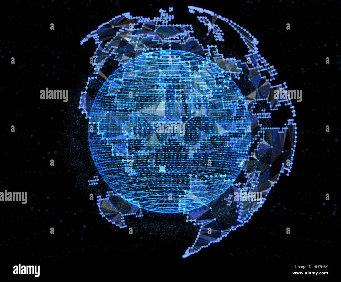 Polygonale Globus Weltkarte. Global Reisen, Geographie und verbinden, Kontinent planet Stockfoto