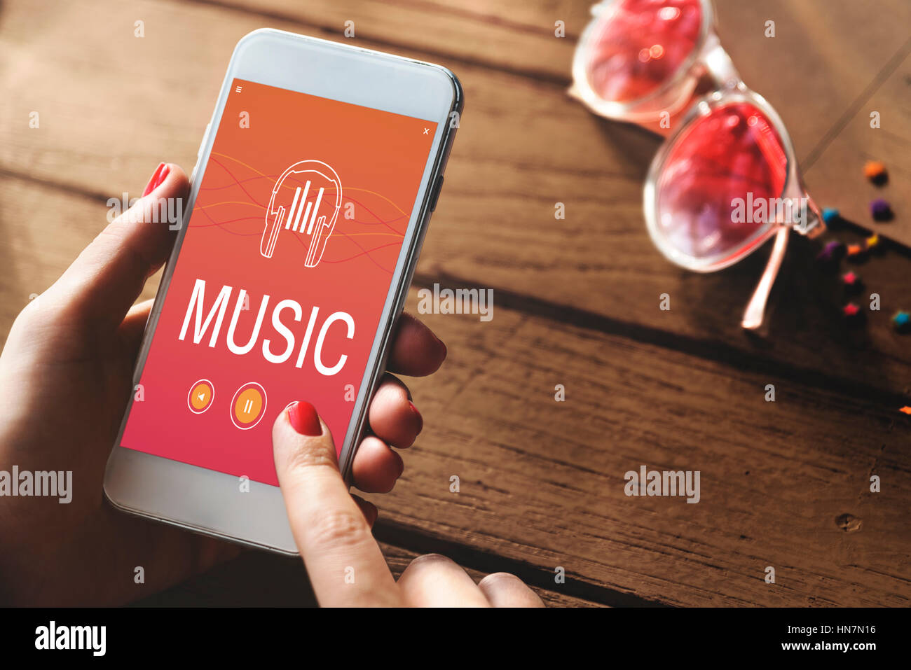 Kopfhörer Musik Genuss Jazz Pop Stockfoto