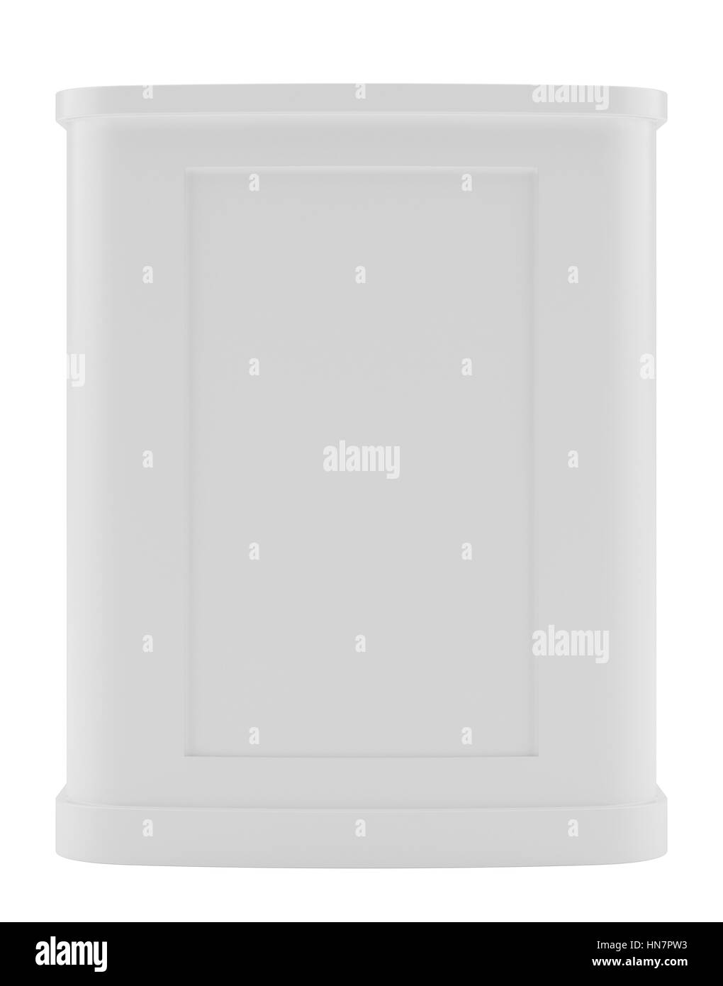 Fachausstellung auf weißem Hintergrund stehen. 3D-Rendering Stockfoto