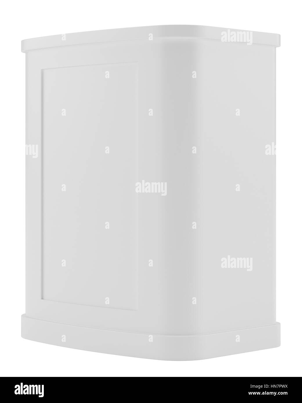 Fachausstellung auf weißem Hintergrund stehen. 3D-Rendering Stockfoto