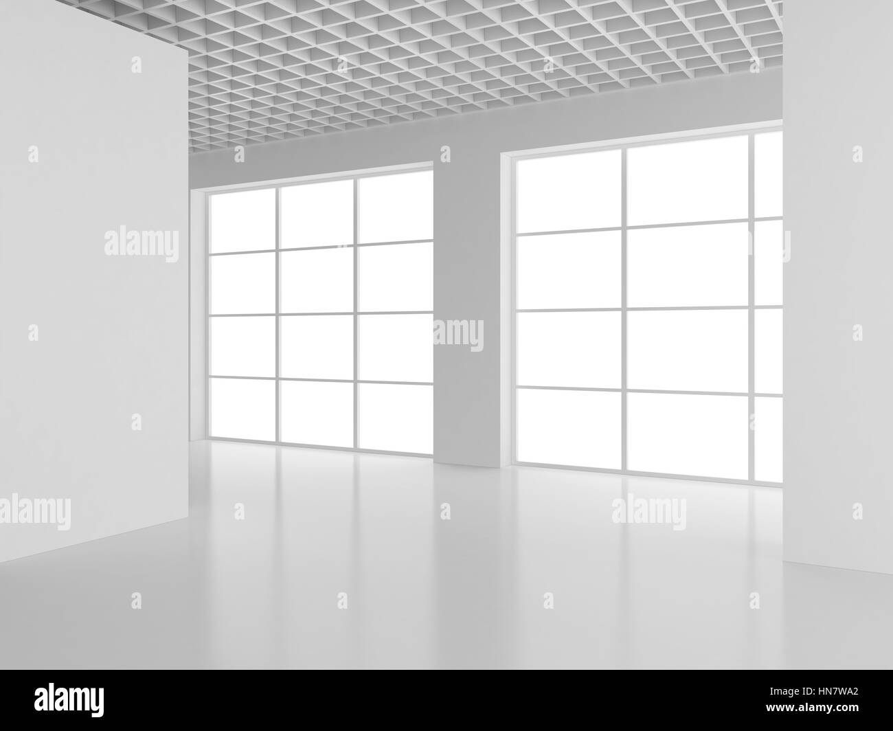 Leeren weißen Raum innere Büroflächen. 3D-Rendering Stockfoto