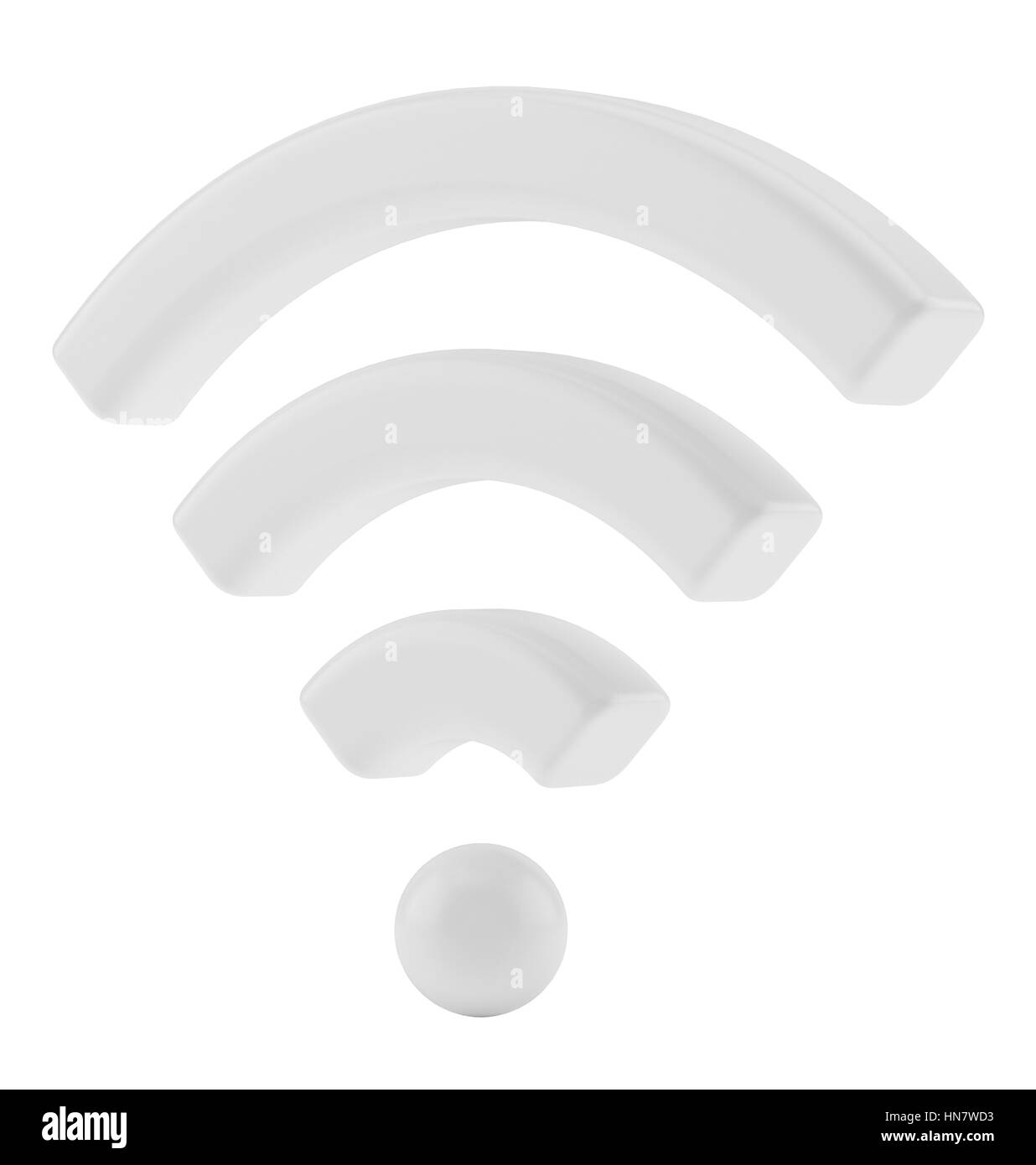 Wi Fi Wireless Netzwerk Symbol, 3D-Rendering Stockfoto