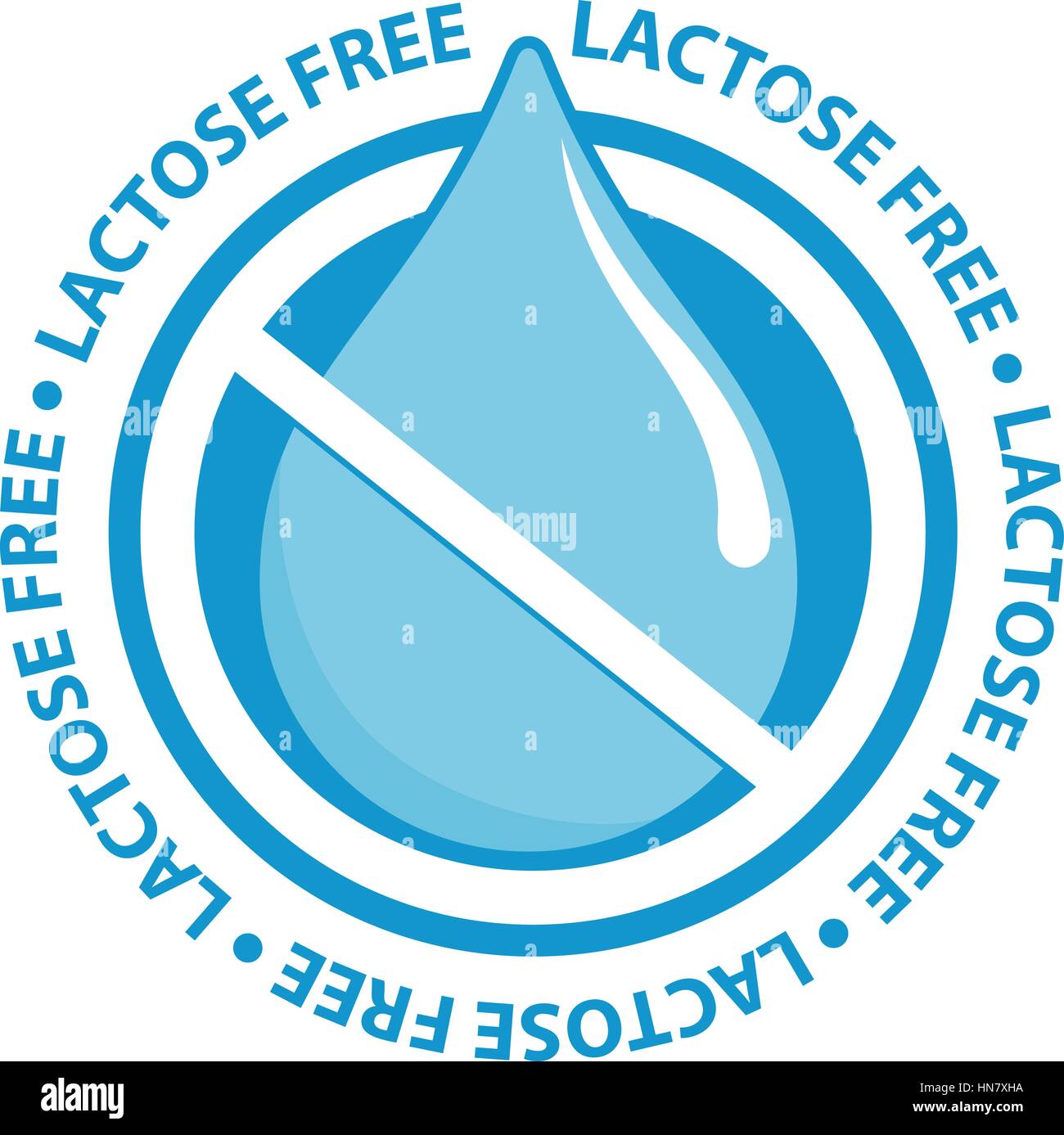 Laktose freie Bezeichnung Zeichen. Vektor-Illustration Zeichen der Laktose-Intoleranz-Label für Milchprodukte. Stock Vektor
