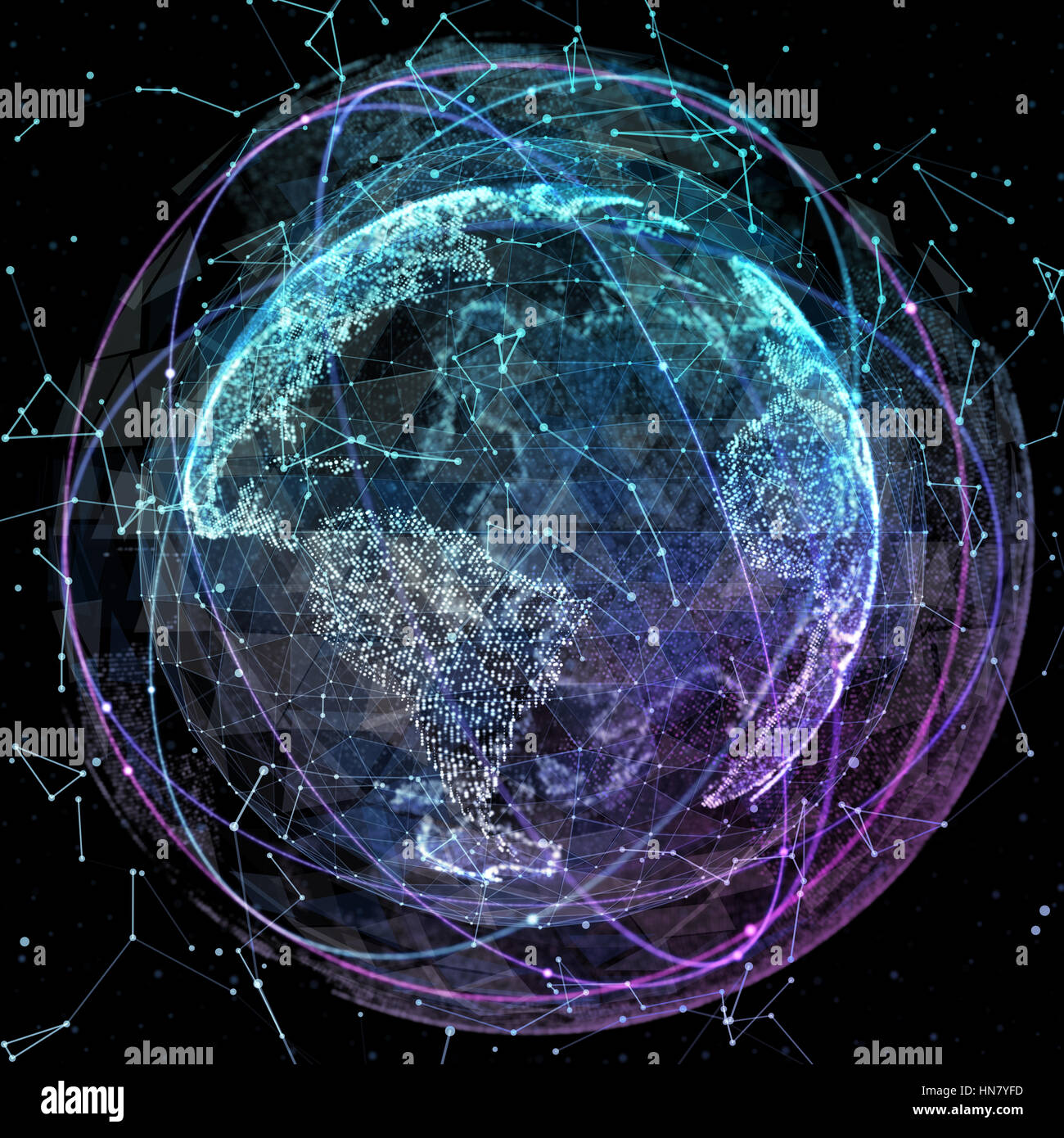 Digitales Design eines globalen Netzwerks Stockfoto