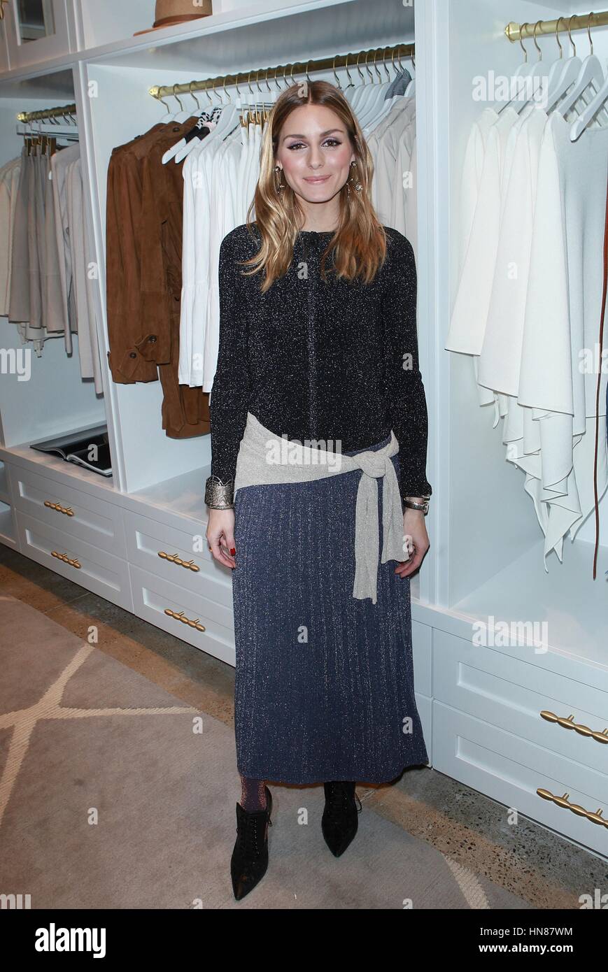 New York, NY, USA. 9. Februar 2017. Banana Republic globalen Stil Botschafter Olivia Palermo feiert den Start ihrer Pop-ups für die Marke auf der New York Fashion Week im Banana Republic SoHo am 9. Februar 2017 in New York City. Stockfoto