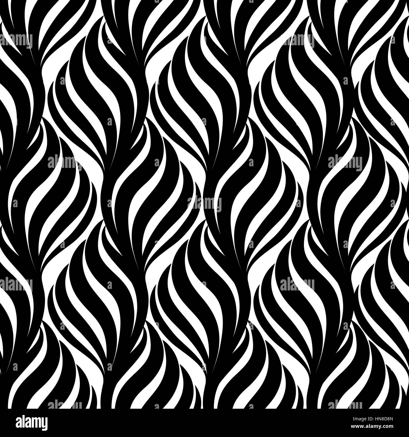 Abstrakt floral nahtlose Muster. Geometrische line schwarz Ornament. Zierpflanzen stilvollen Hintergrund. Abstrakte stripe tile Textur Stock Vektor