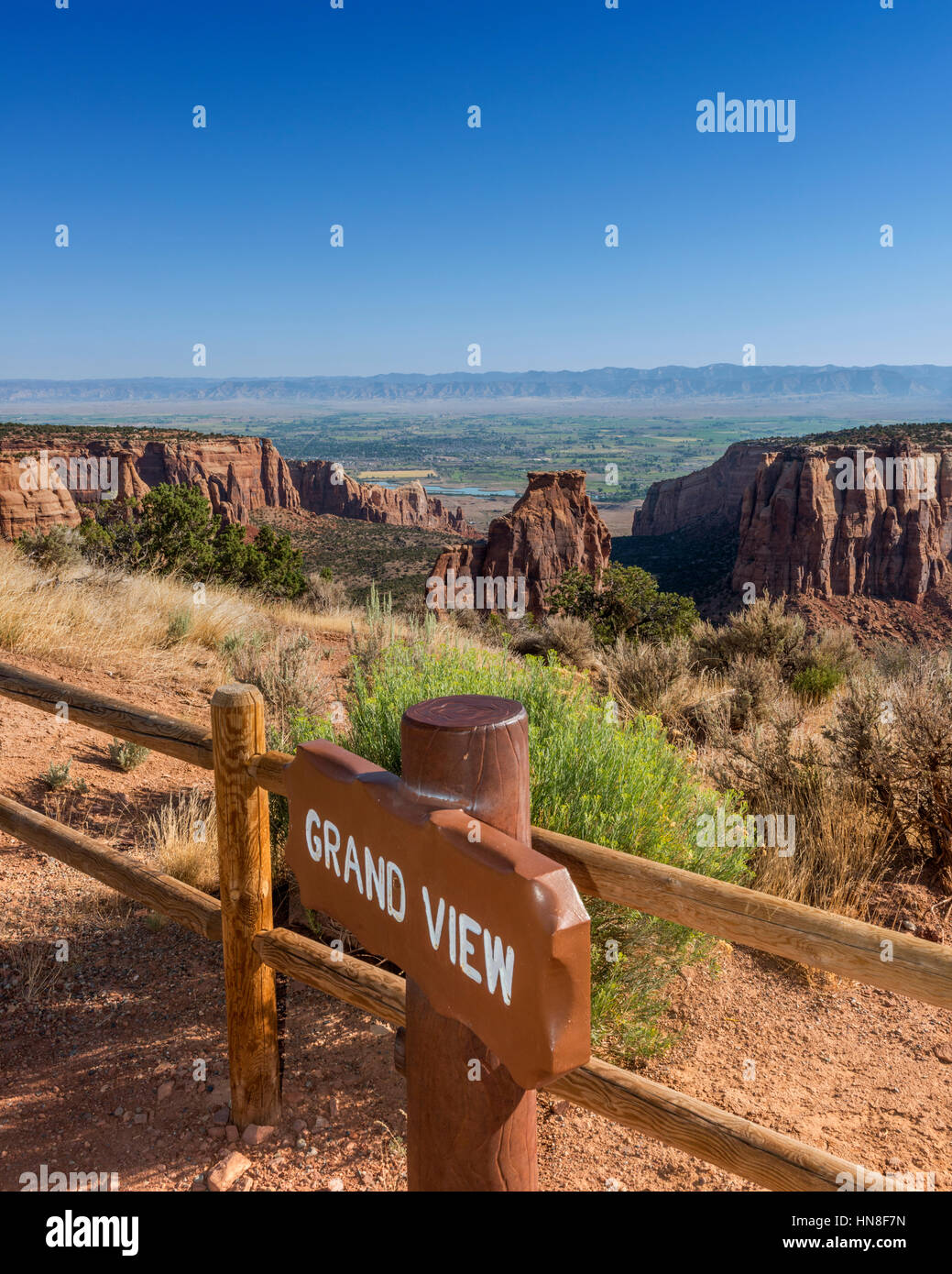 Independence Monument von Grand View übersehen. Colorado National Monument. USA Stockfoto