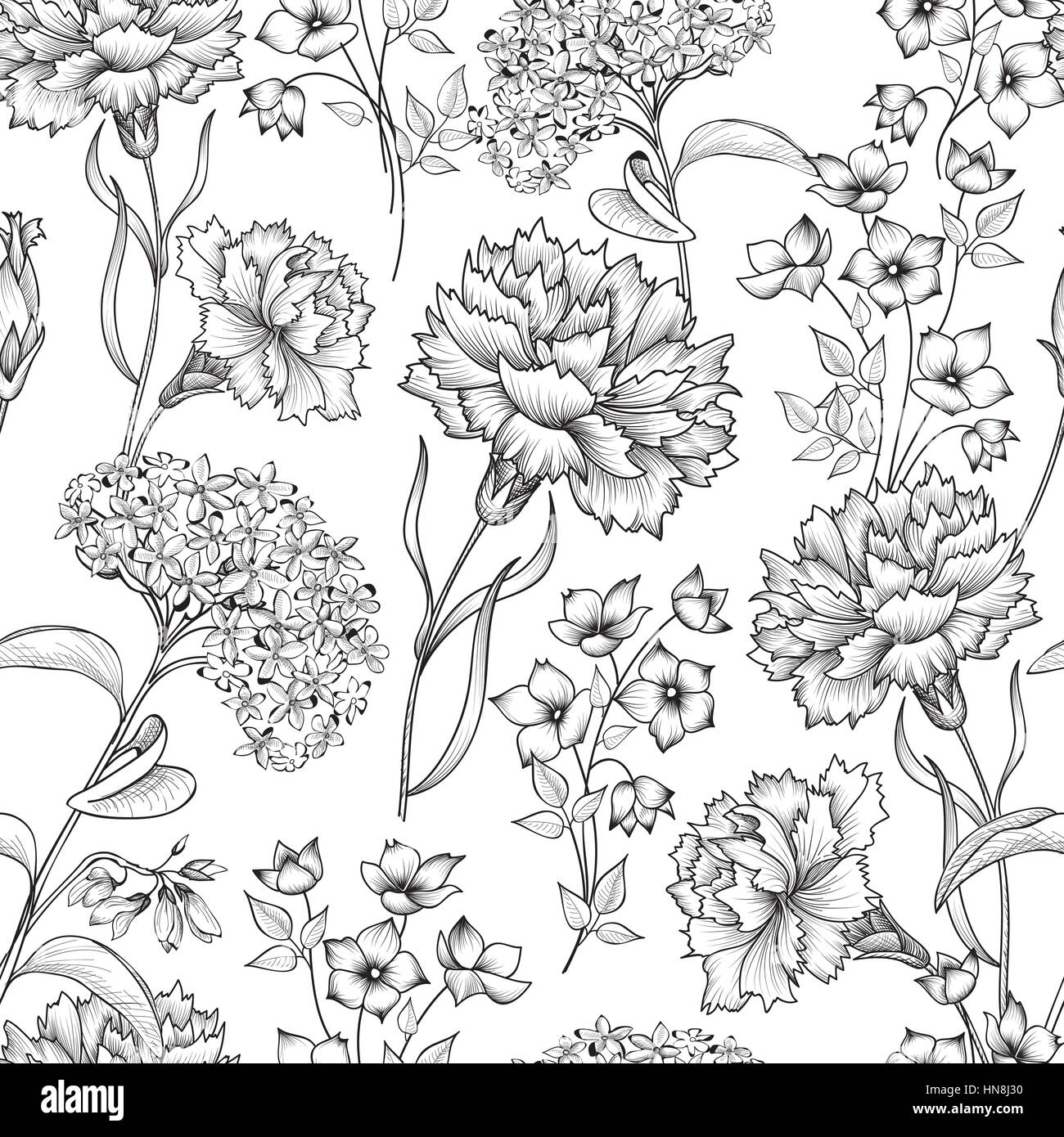 Florale nahtlose Muster. Abstrakte Blume Hintergrund. floralen nahtlose Textur mit Blumen blühen im Frühjahr Textur. Stock Vektor