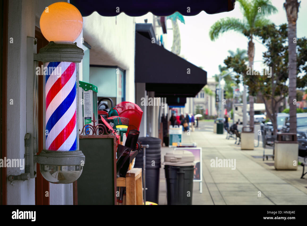 Ein southern California Friseurladen. Stockfoto