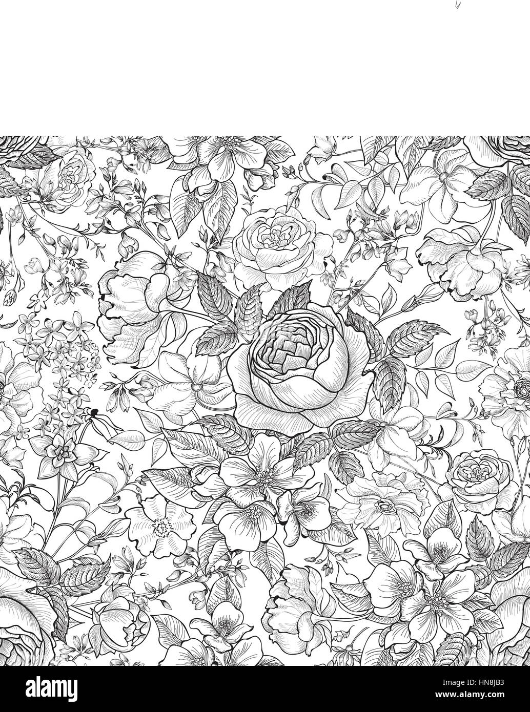 Florale nahtlose Muster. Blume Hintergrund. Nahtlose Textur mit Blumen blühen. Stock Vektor