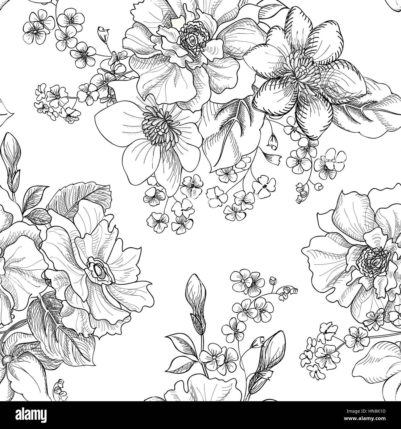 Florale nahtlose Muster. Blume Hintergrund. floralen nahtlose Textur mit Blumen. Stock Vektor