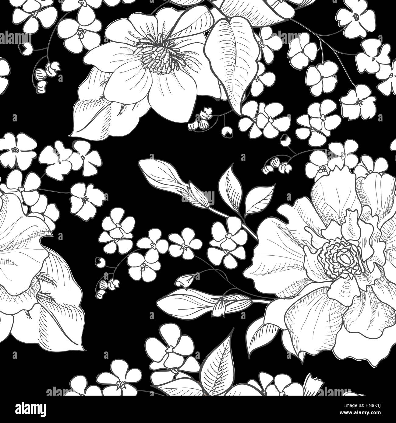 Florale nahtlose Muster. Blume Hintergrund. floralen nahtlose Textur mit Blumen. Stock Vektor