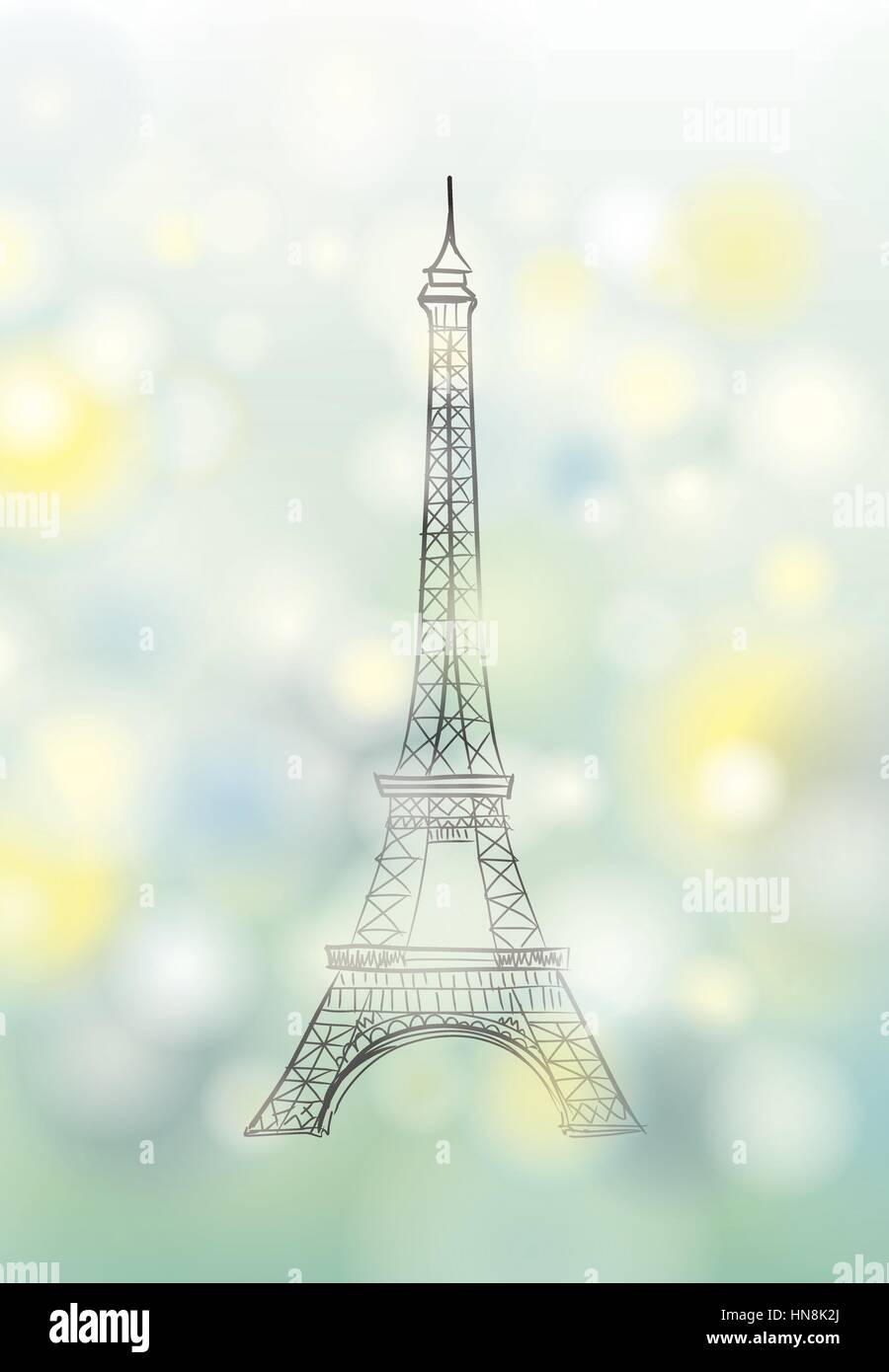 Paris Frühling Hintergrund. Eiffelturm. reisen frankreich Poster. Stock Vektor