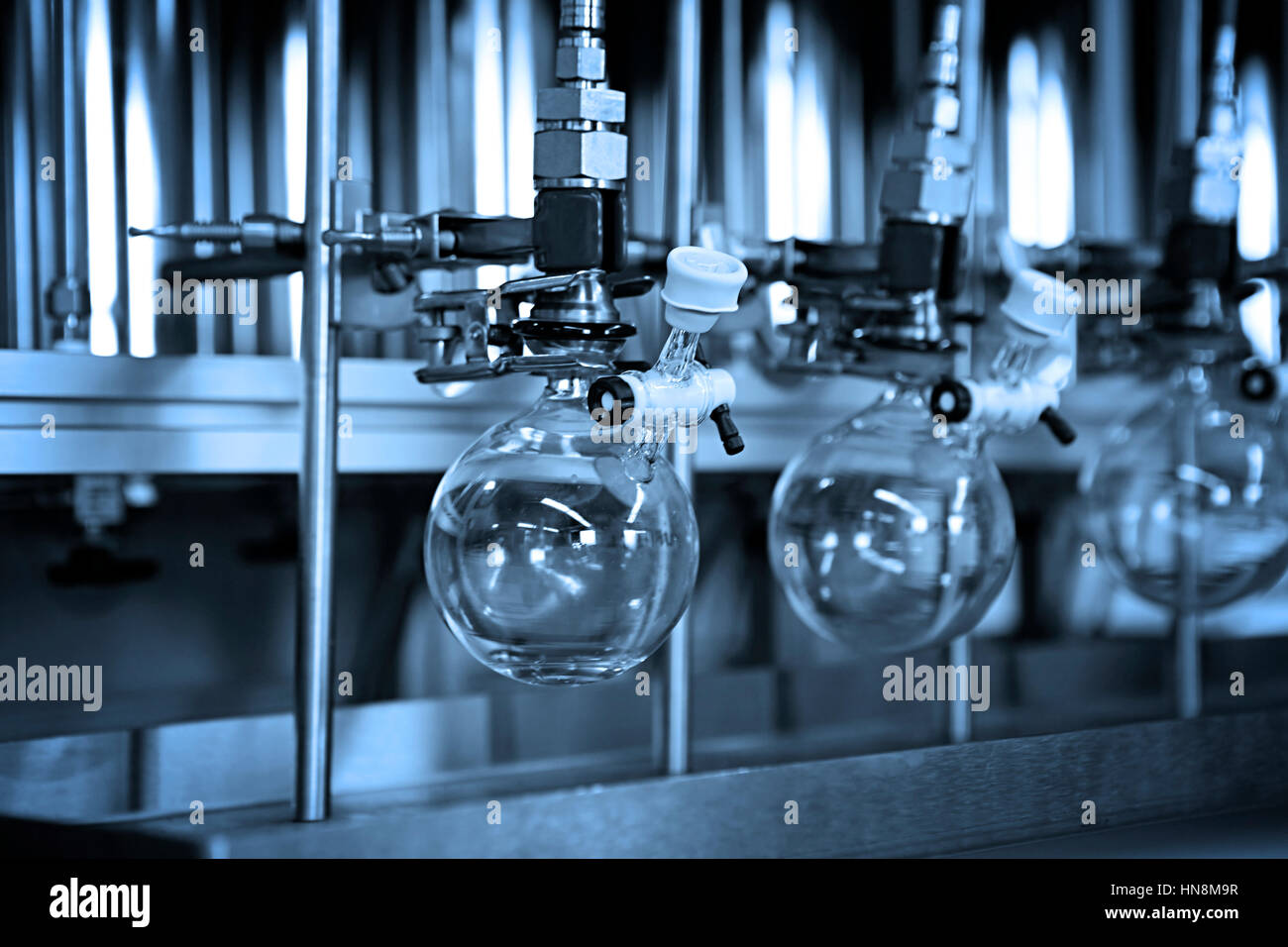 Hintergrund der modernen chemischen Laborgeräten, wissenschaftliche Chemie-Labor Stockfoto