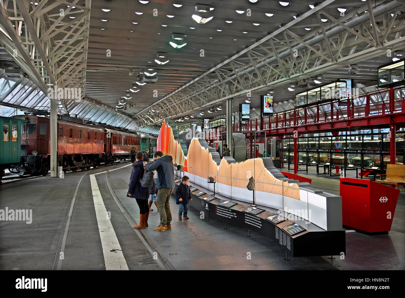 In dem Verkehrshaus der Schweiz (Verkehrshaus der Schweiz) in Luzern. Stockfoto