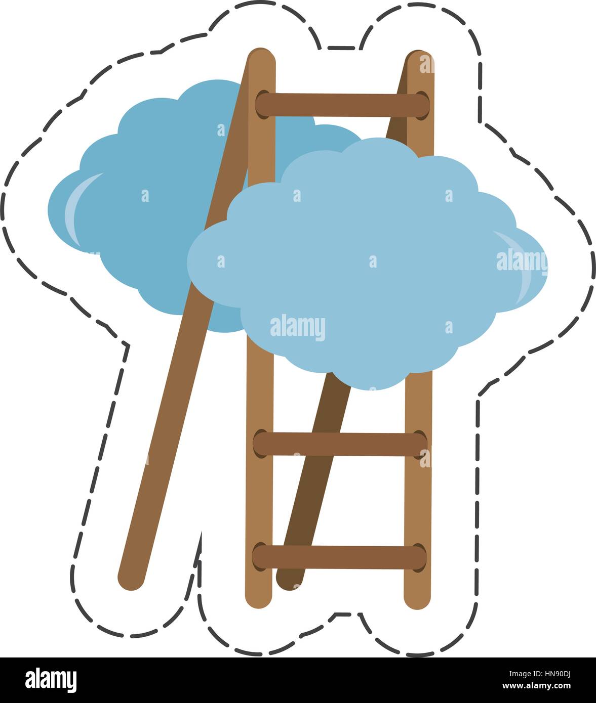 Wolken mit Leiter Symbolbild, Vektor-Illustration-design Stock Vektor