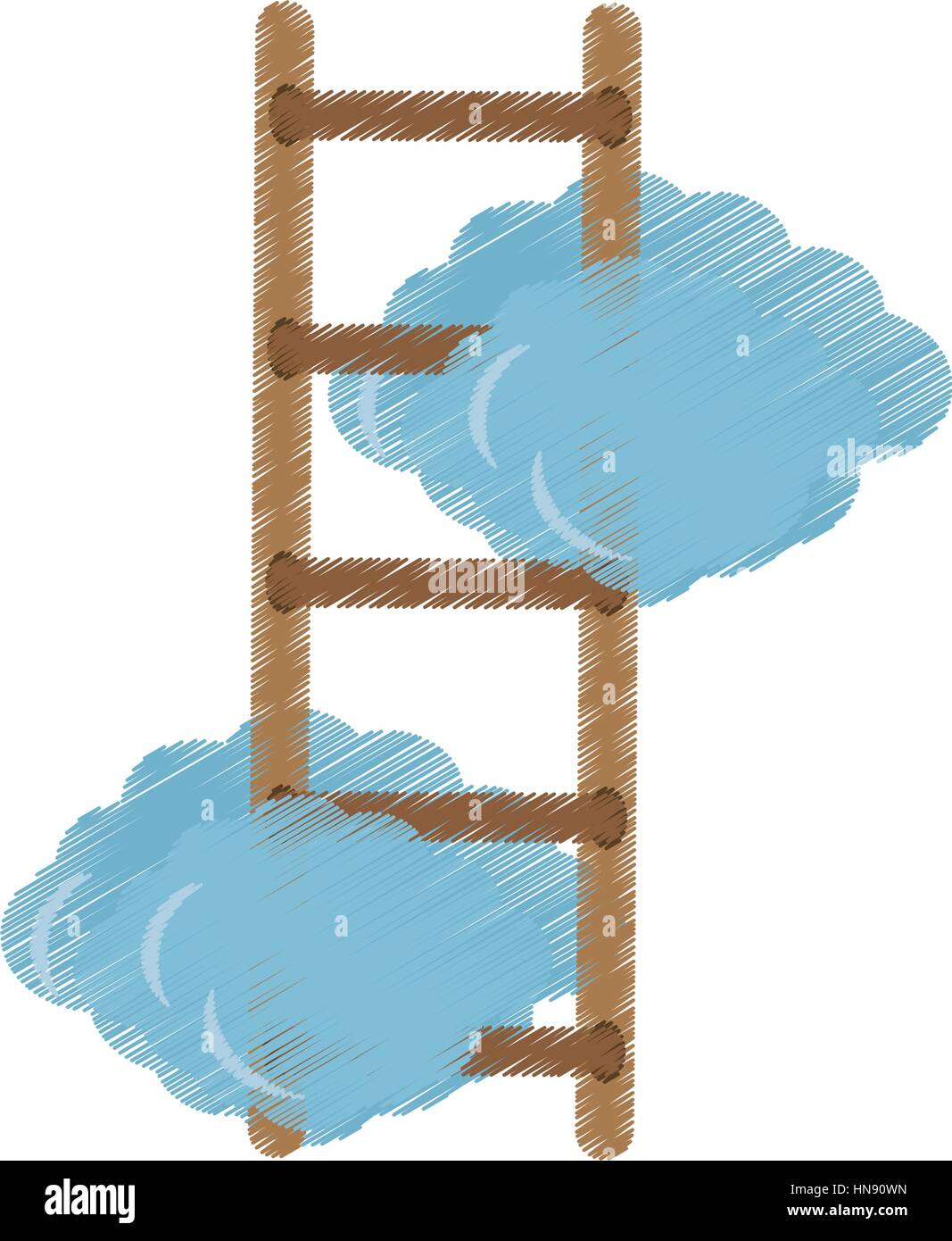 Wolken mit Leiter Symbolbild, Vektor-Illustration-design Stock Vektor