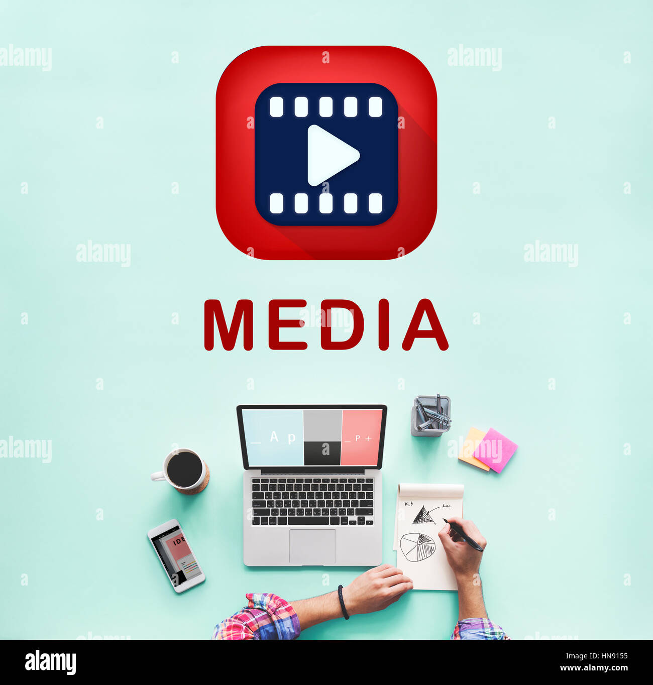 Unterhaltung-Medien-Video Play-Symbol Stockfoto