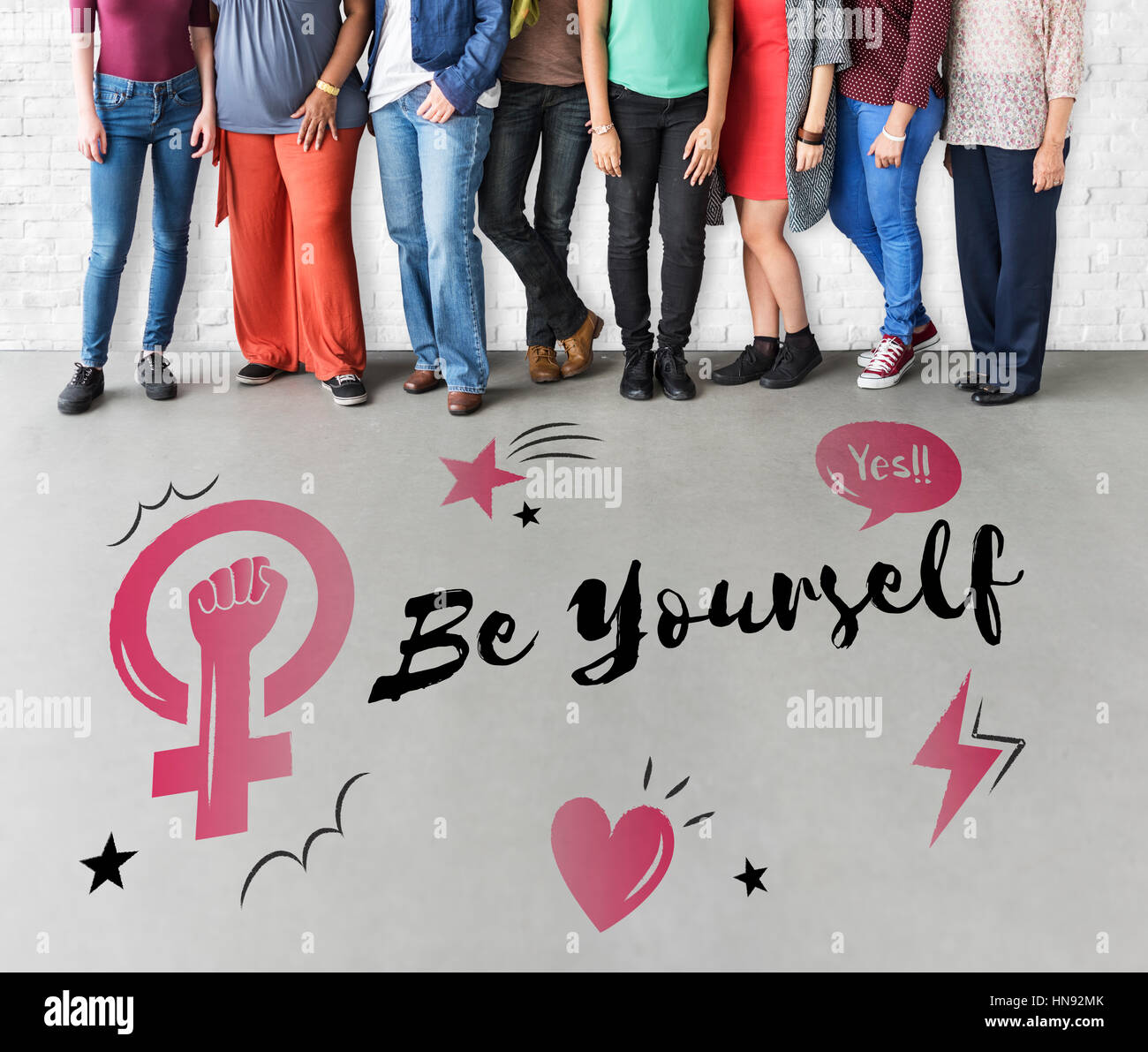 Feminismus Gleichstellung Vertrauen Frauen rechts Stockfoto