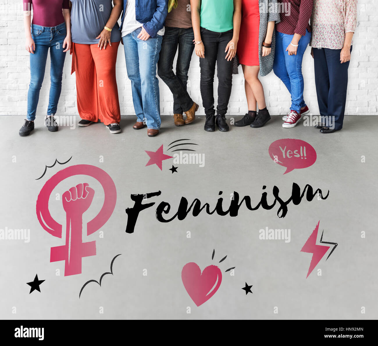 Feminismus Gleichstellung Vertrauen Frauen rechts Stockfoto