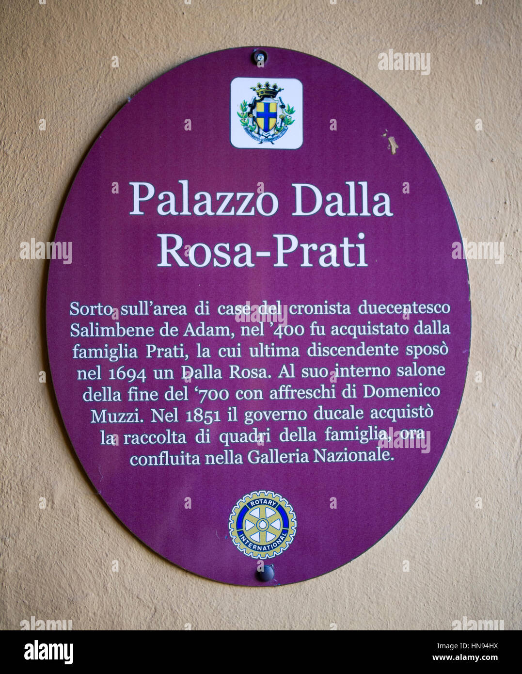 Palazzo Dalla Rosa Prati Bar und Bett & Frühstück Stockfoto