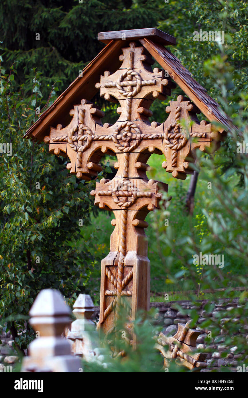 Orthodoxe Holzkreuz Stockfoto