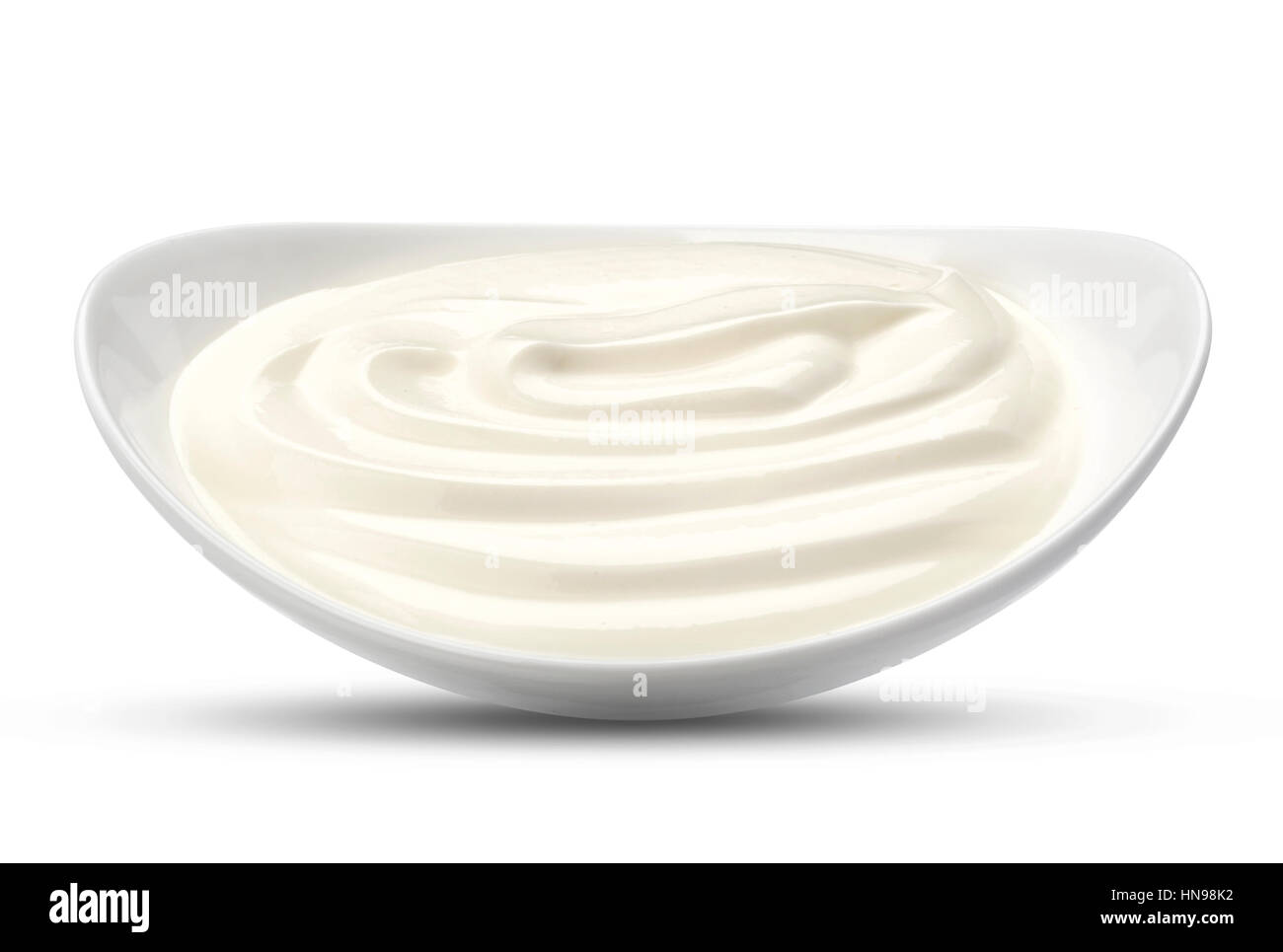 Griechischer Joghurt, isoliert auf weiss Stockfoto