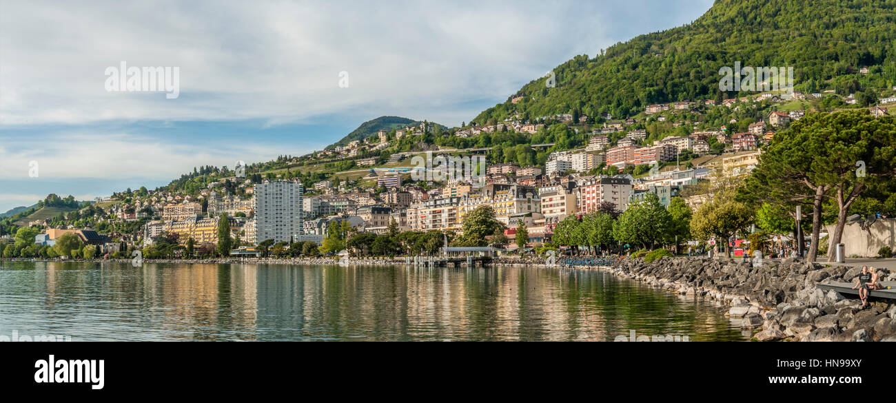 Quai des Fleures, Montreux, Genfersee, Schweiz Stockfoto