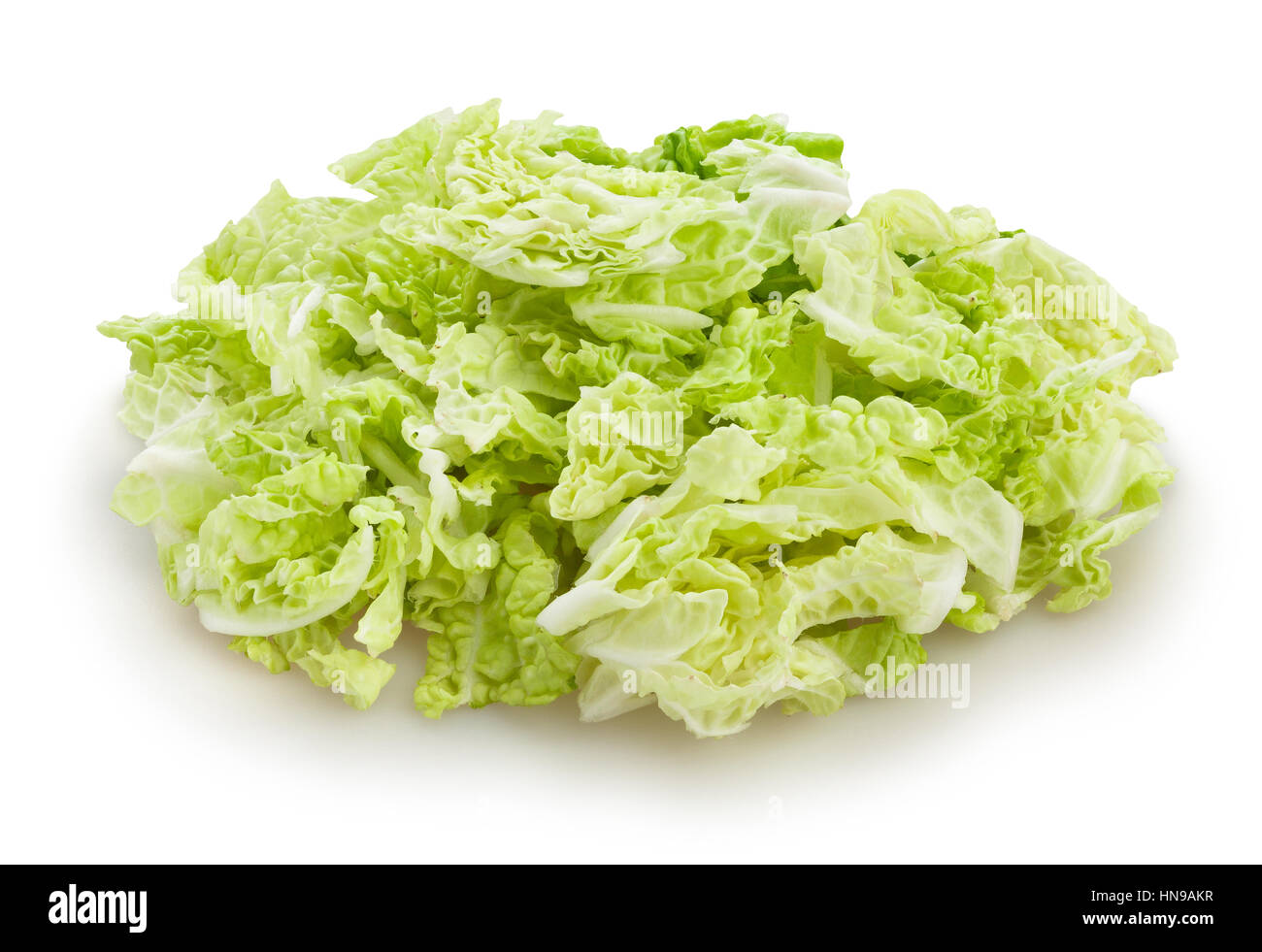 in Scheiben geschnittenen Chinakohl isoliert Stockfoto