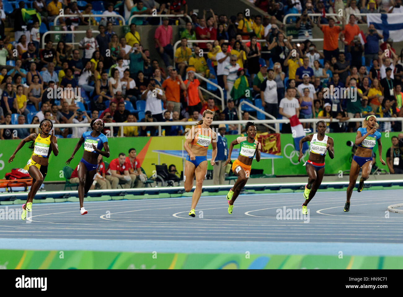 Rio De Janeiro, Brasilien. 17. August 2016.  Leichtathletik, Frauen 200m-Finale bei den Olympischen Sommerspielen 2016. © Paul J. Sutton/PCN-Fotografie. Stockfoto
