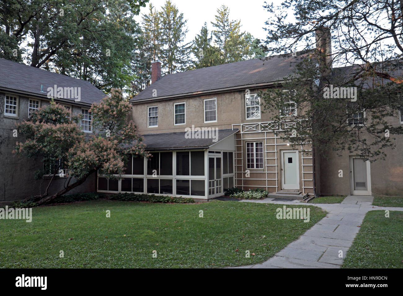 Das Landhaus aus Stein, Val-Kill, die Eleanor Roosevelt National Historic Site, Hyde Park, USA. Stockfoto