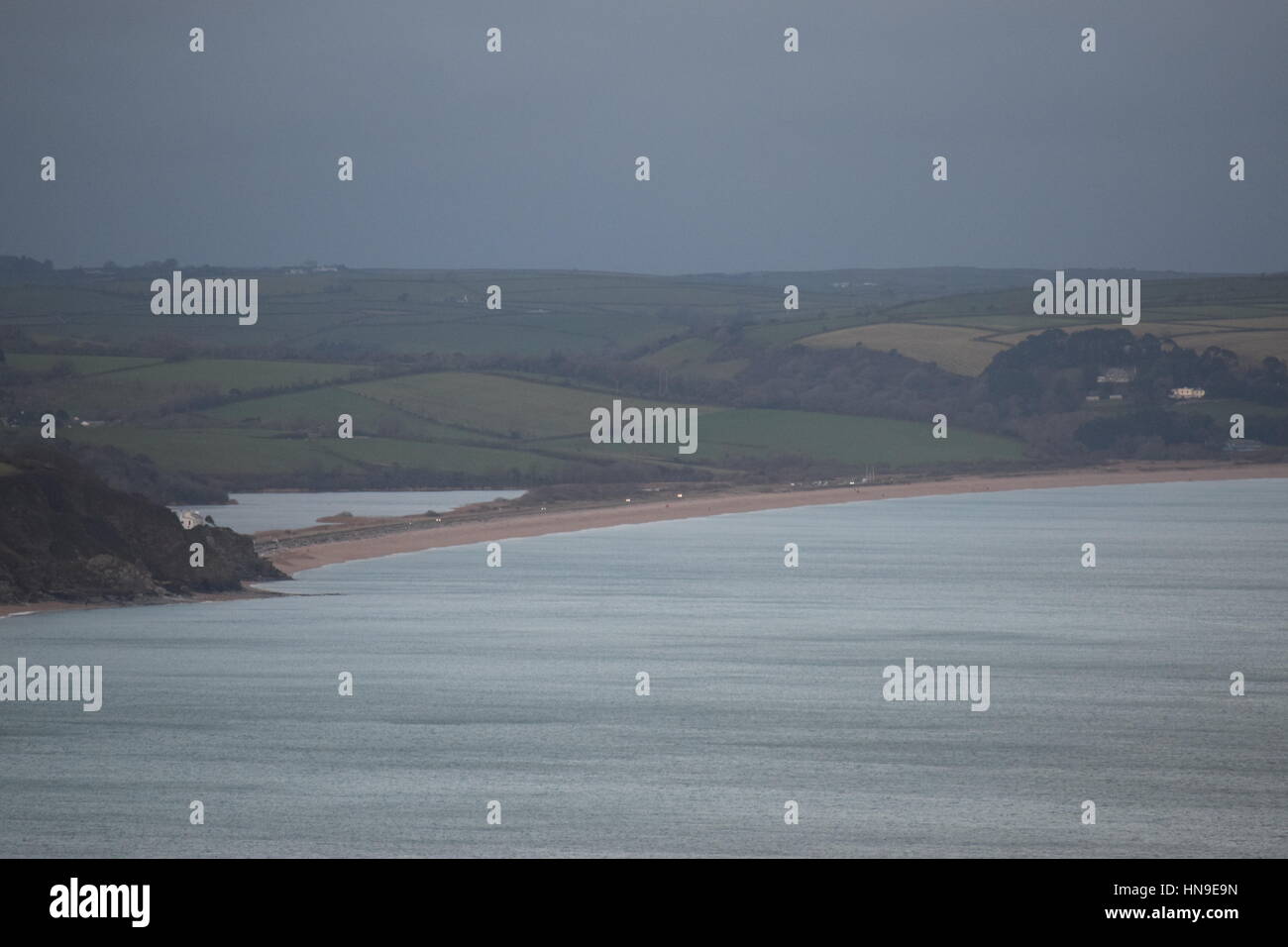 Nebliger Morgen Landschaft Stockfoto