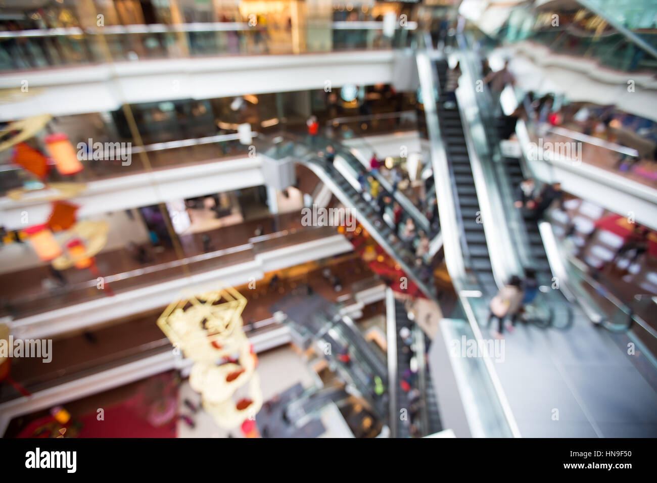 Verschwommene Einkaufszentrum Hintergründe - unscharf gestellt Stockfoto