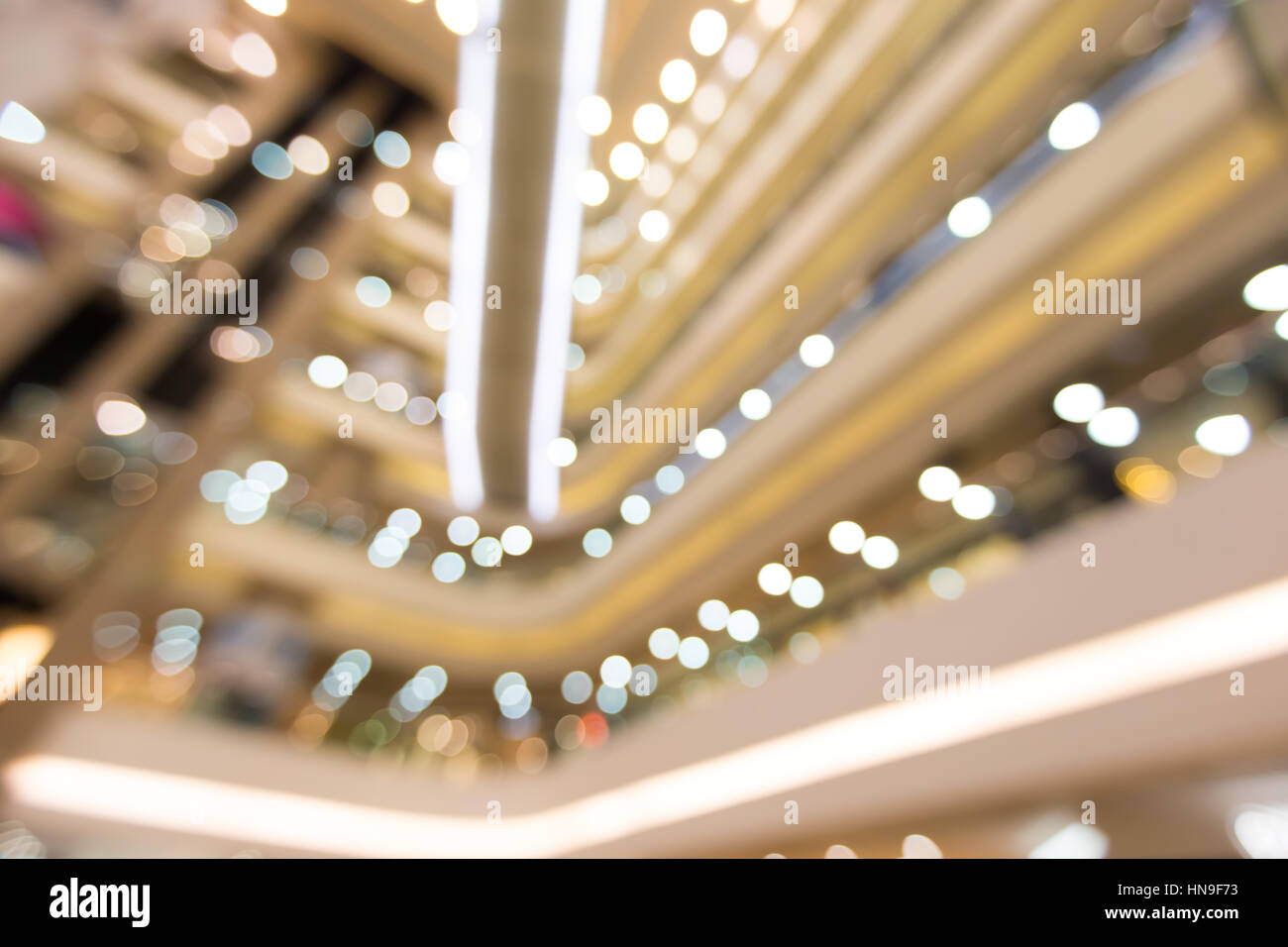 Zusammenfassung Hintergrund Bokeh Licht am Einkaufszentrum Stockfoto