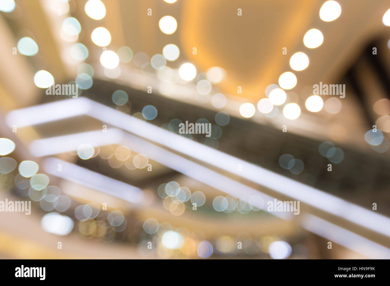 Zusammenfassung Hintergrund Bokeh Licht am Einkaufszentrum Stockfoto