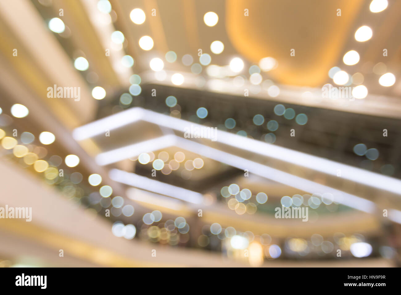 Zusammenfassung Hintergrund Bokeh Licht am Einkaufszentrum Stockfoto