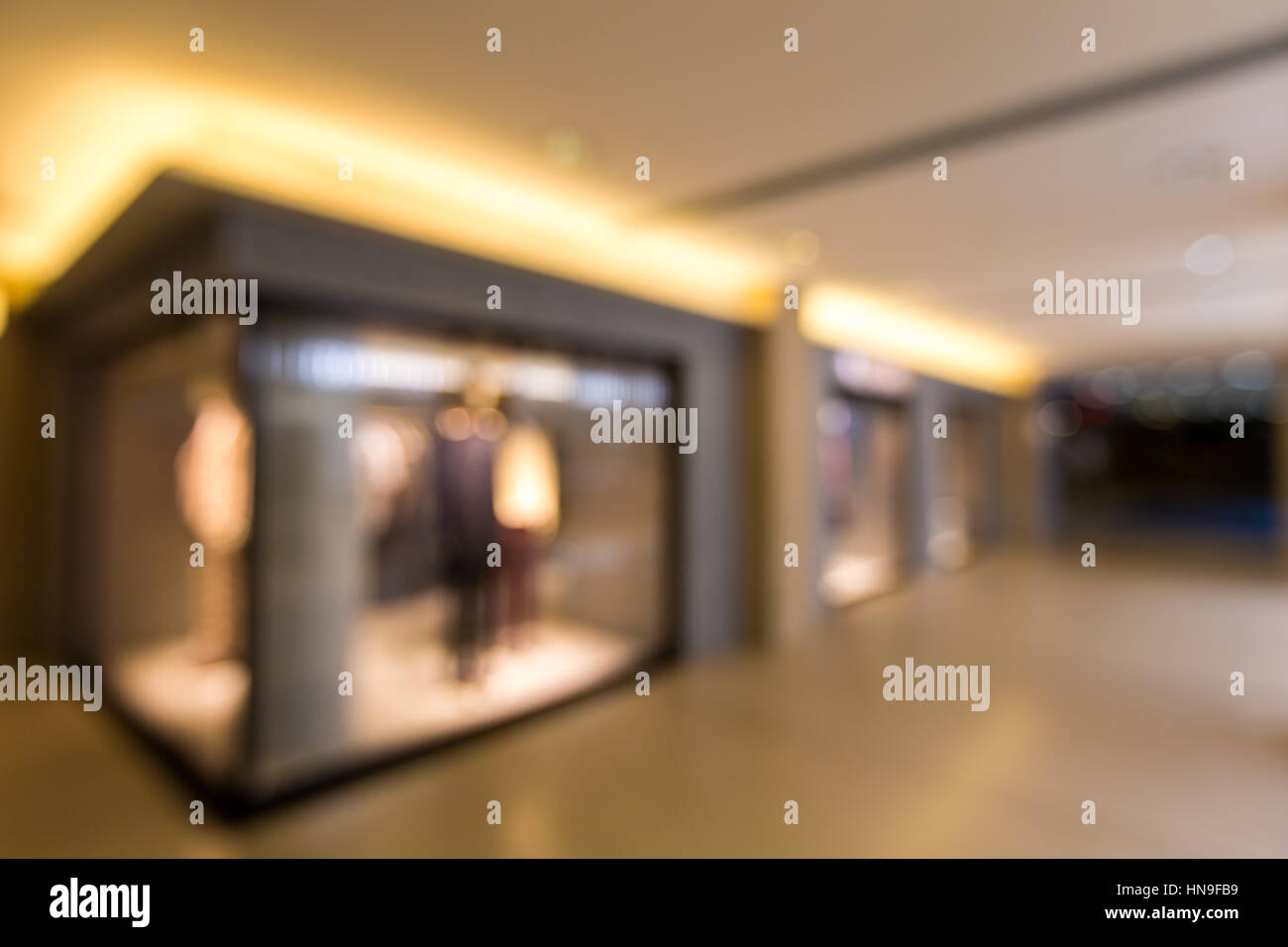 Verschwommene Einkaufszentrum Hintergründe - unscharf gestellt Stockfoto