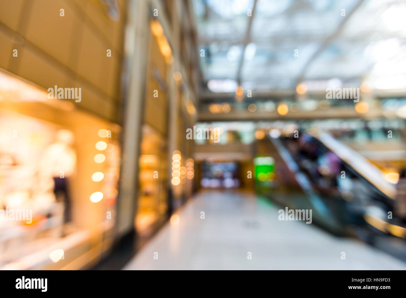 Verschwommene Einkaufszentrum Hintergründe - unscharf gestellt Stockfoto