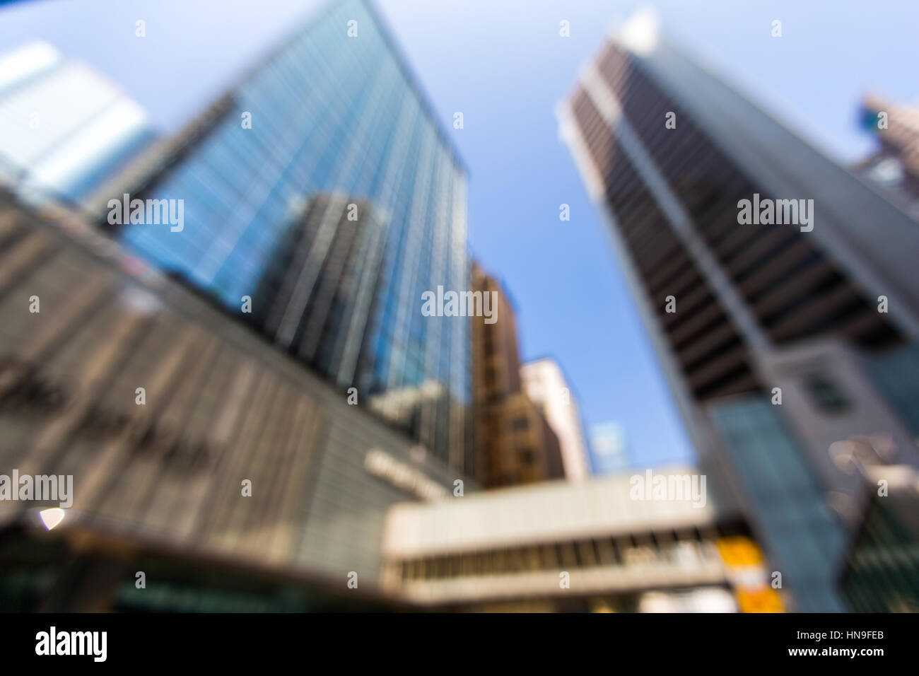 Verschwommene Hong Kong Business District - unscharf gestellt Stockfoto