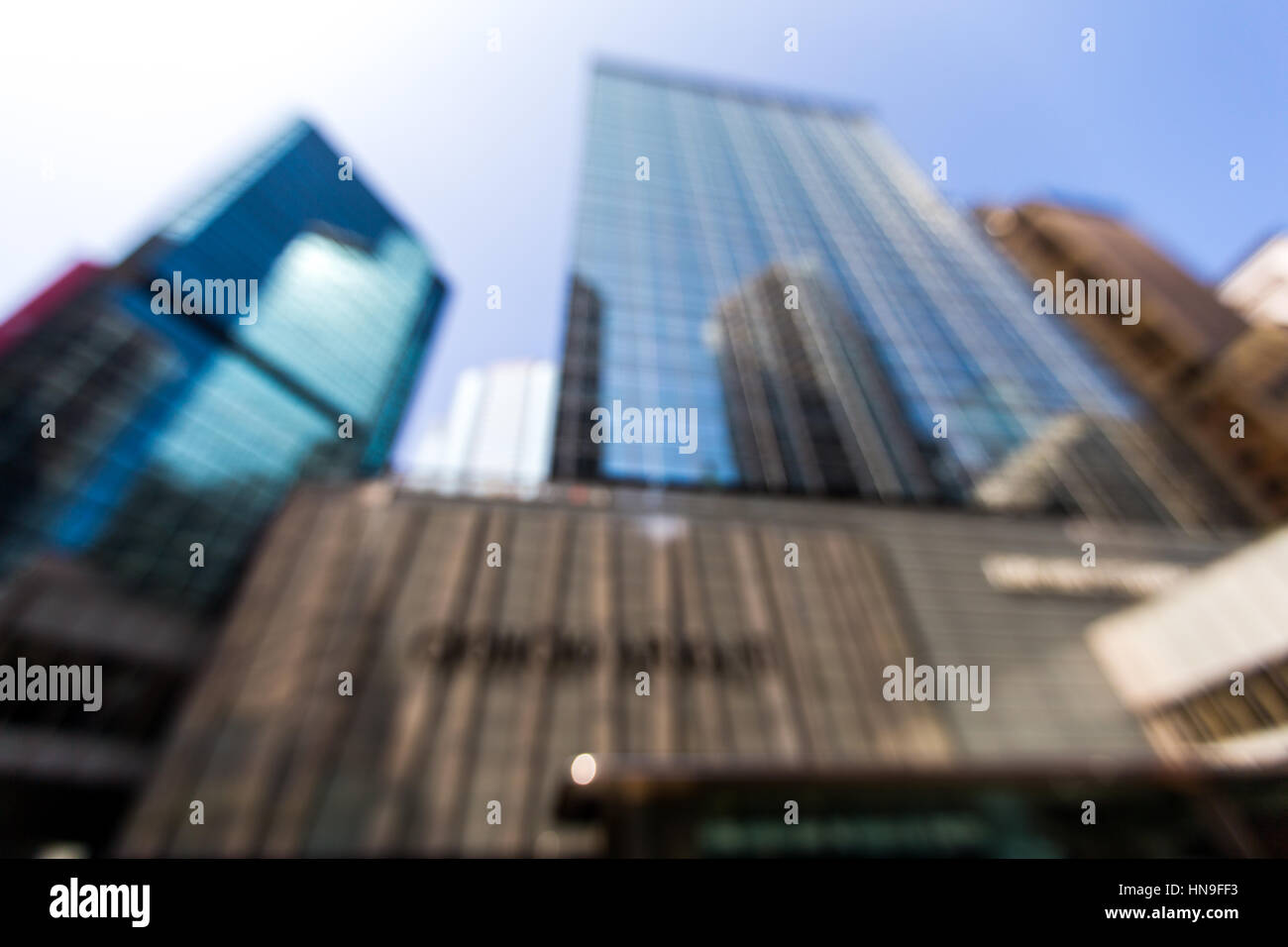 Verschwommene Hong Kong Business District - unscharf gestellt Stockfoto