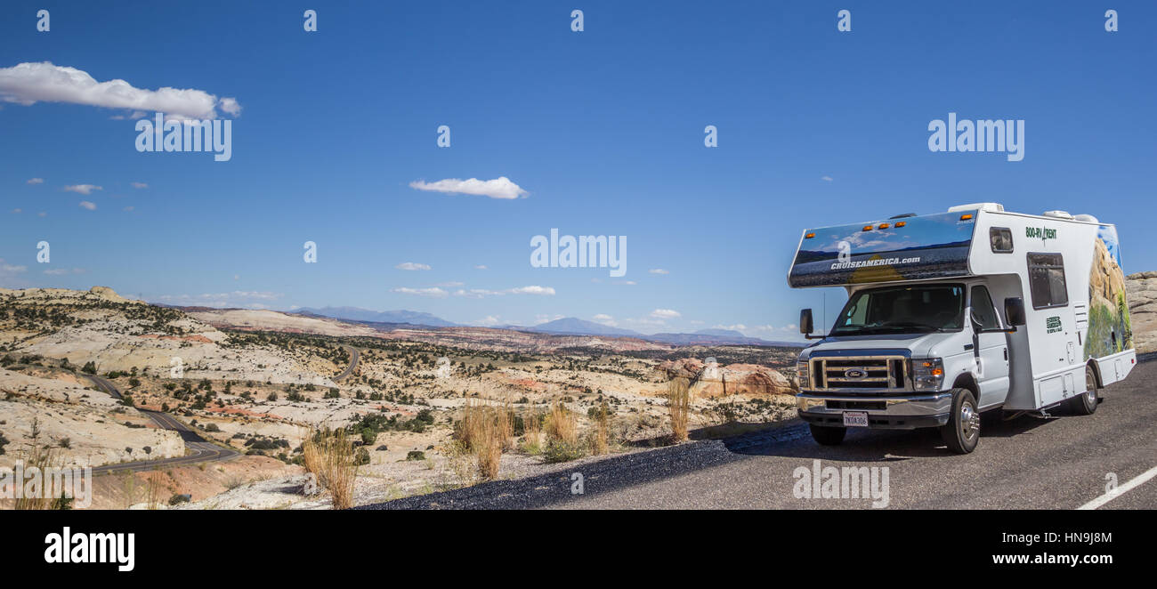 Panorama von einem RV Highway 12 in Utah, USA Stockfoto