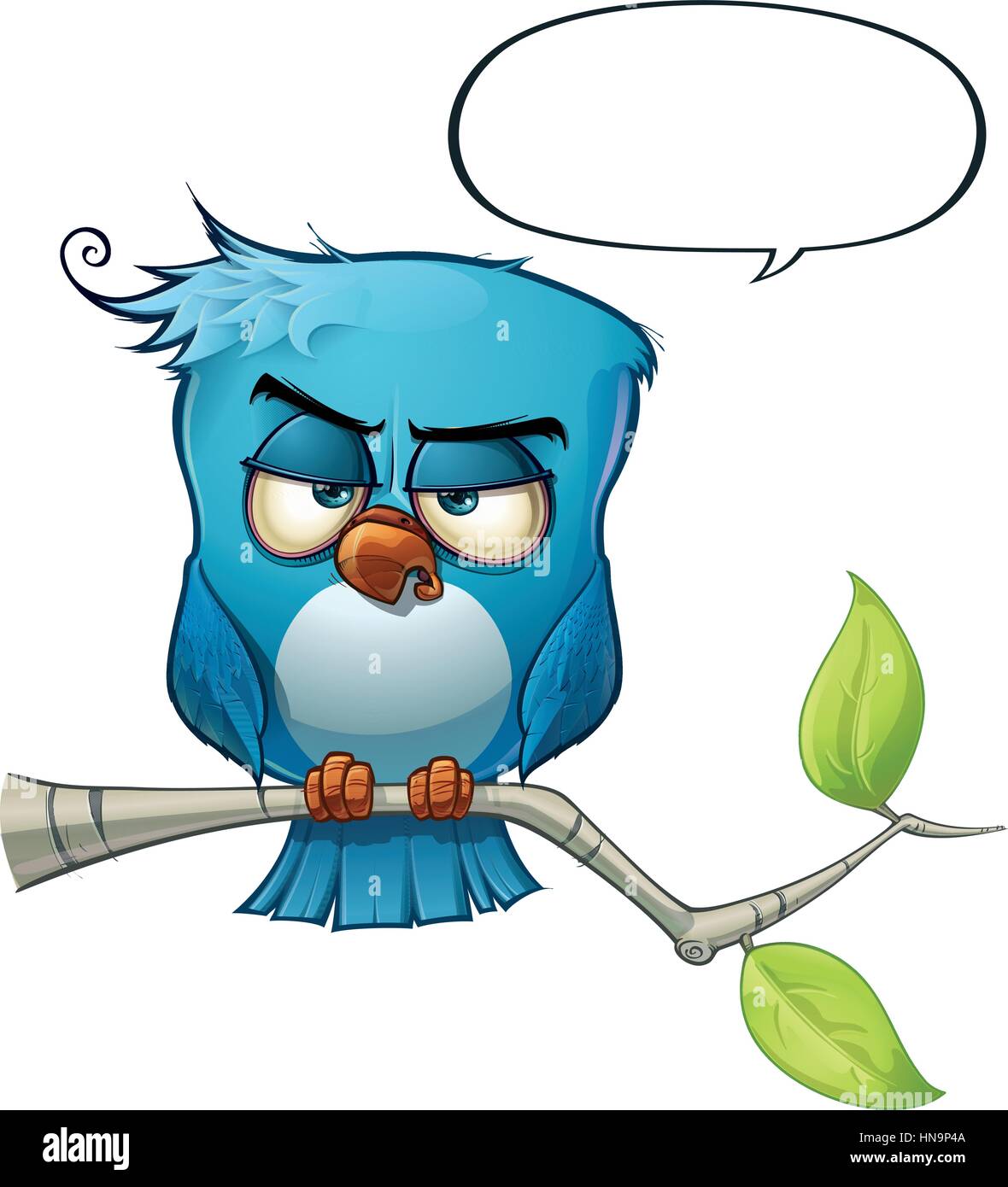 Ein blauer Vogel kommuniziert mit Stil Kommentare oder Meinungen in der Welt! Stock Vektor